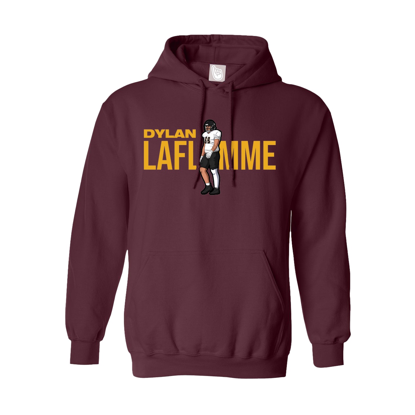 Youth Hoodie — Player Name in Maroon