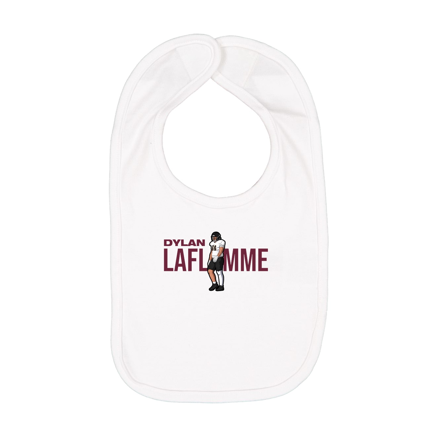 Infant Bib — Player Name in White