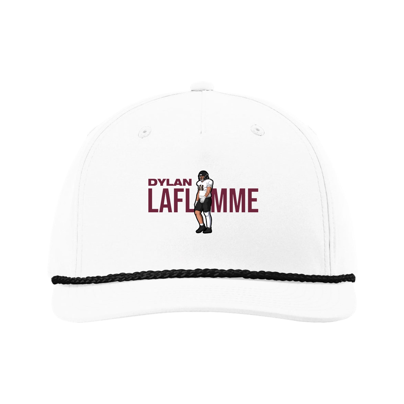 Five-Panel Classic Rope Cap — Player Name in White