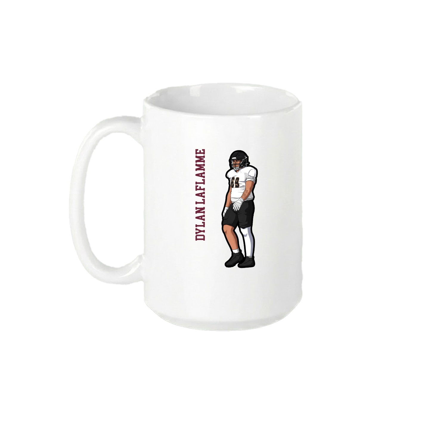 15oz Coffee Mug — Name Vertical in White