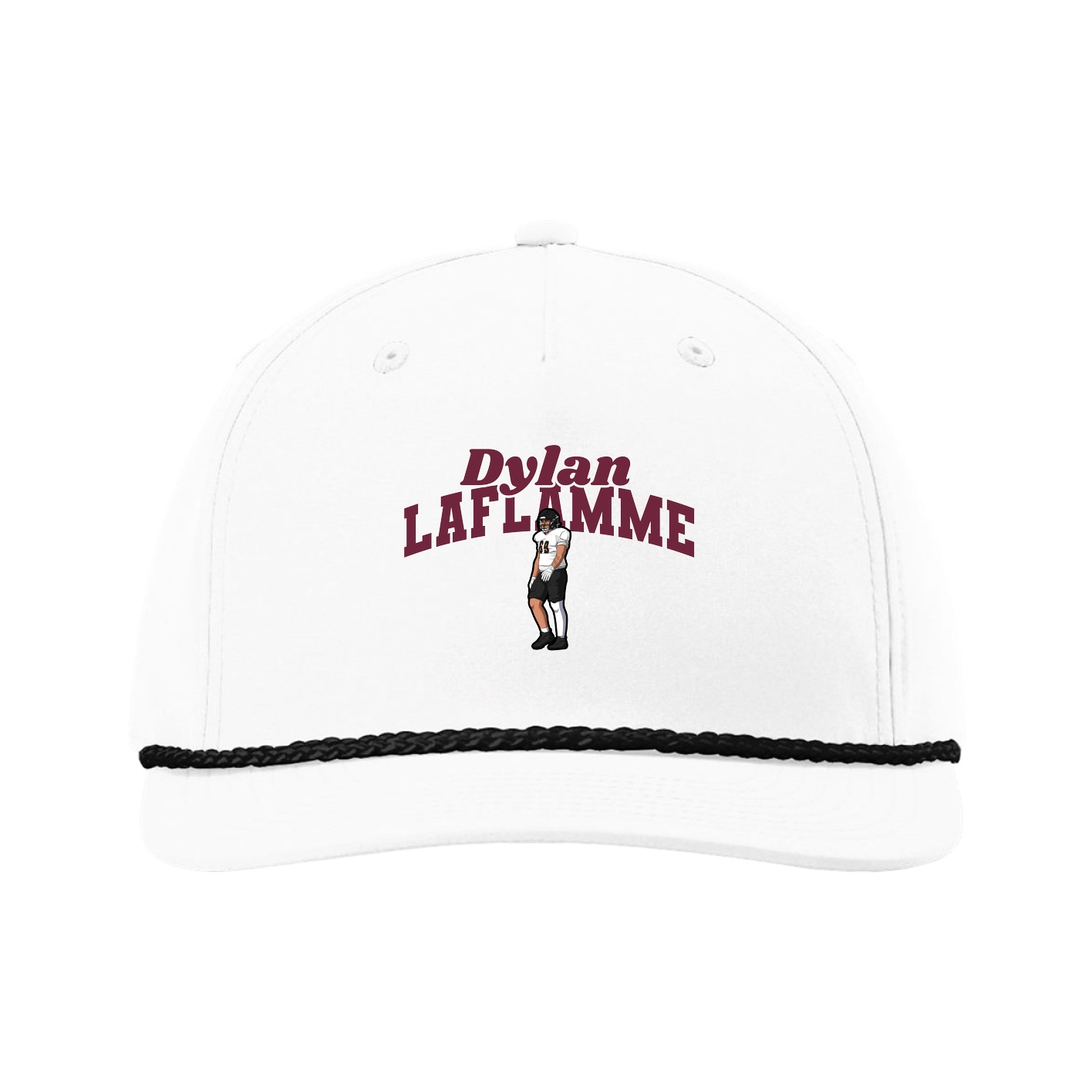 Five-Panel Classic Rope Cap — Signature Arch in White