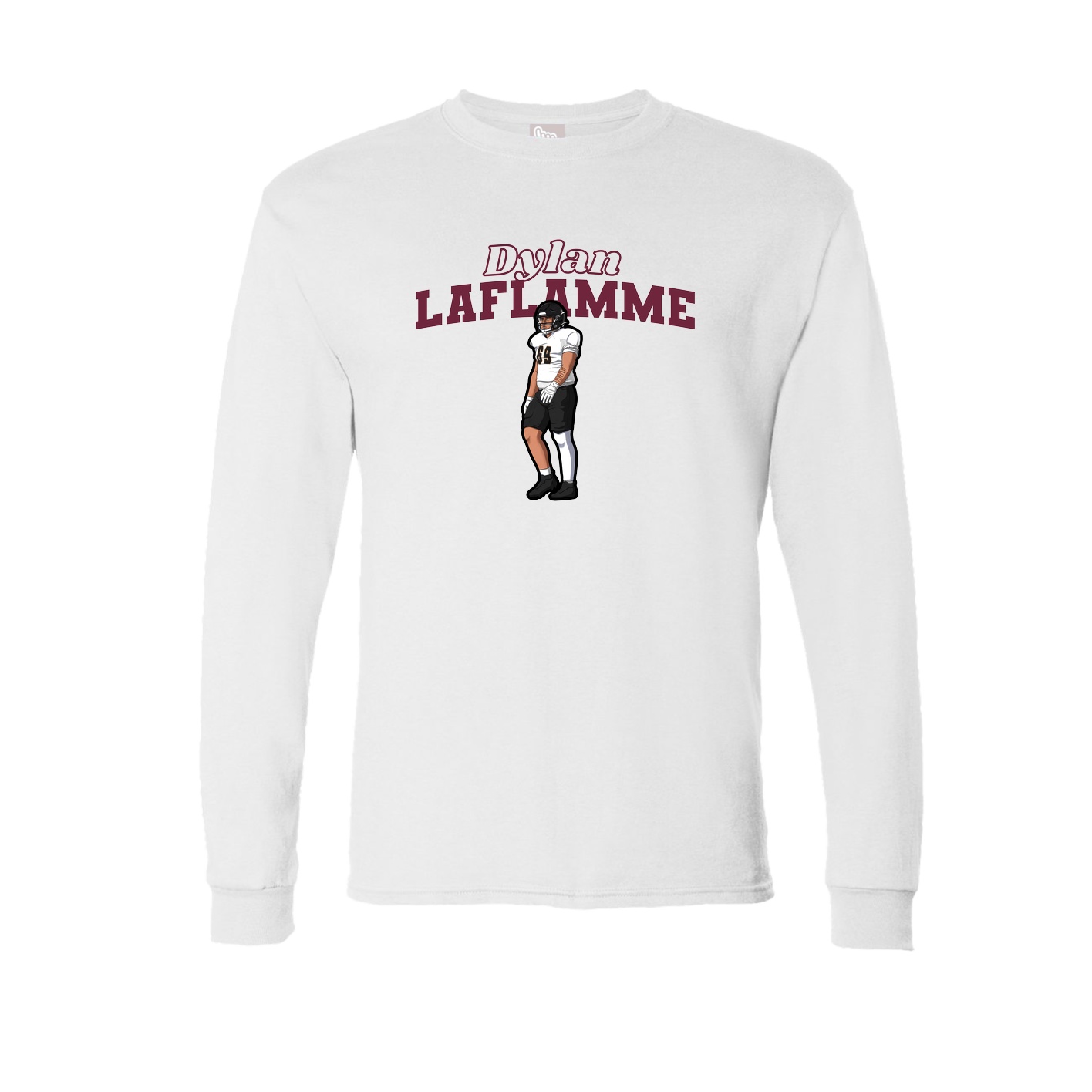 Long Sleeve Tee — Name Arch in White