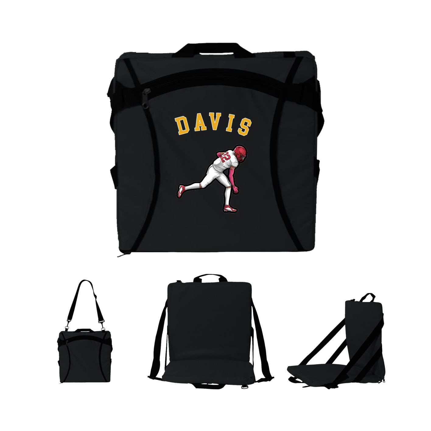 Folding Stadium Seat — Shirsey Arch in Black