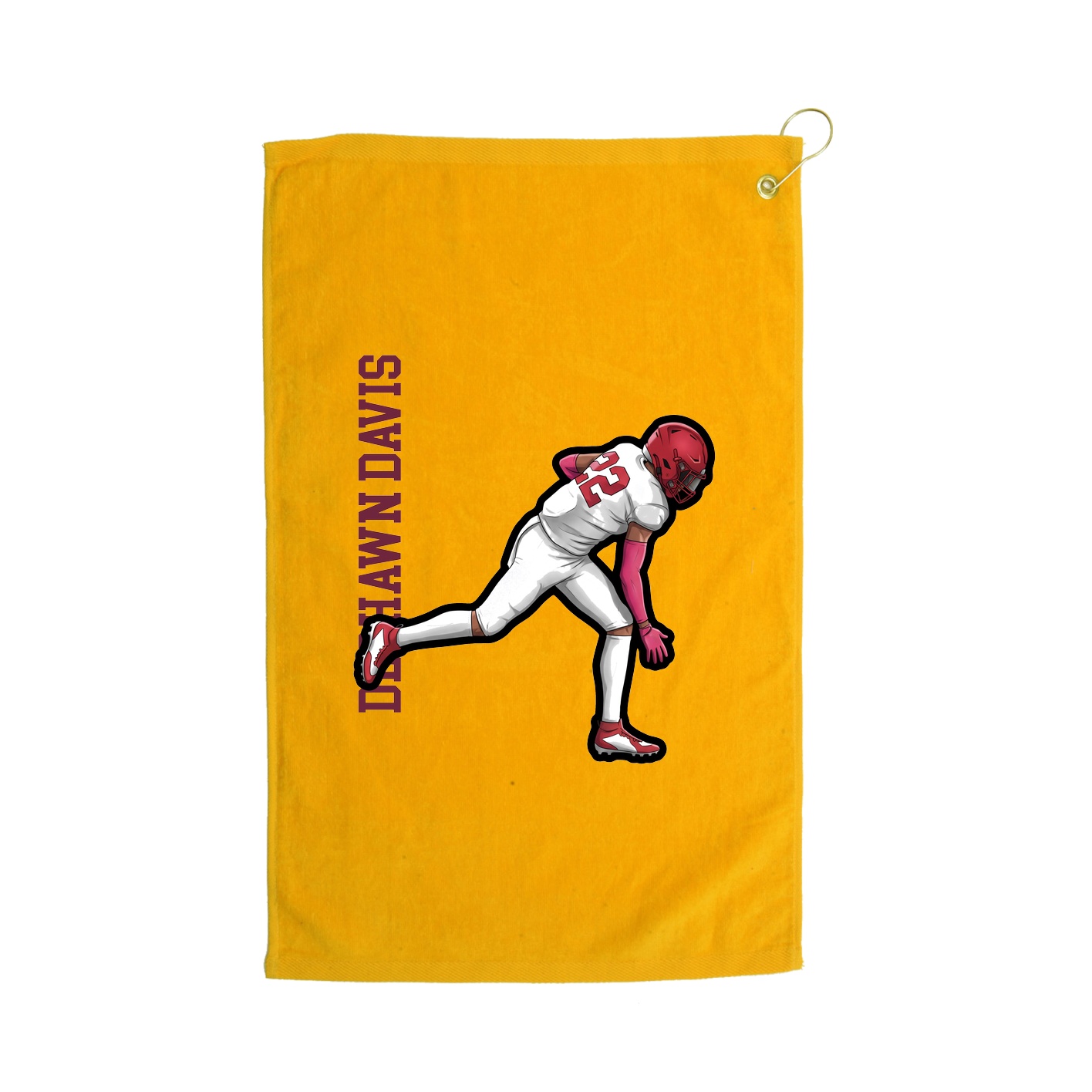Golf Towel — Name Vertical in Gold