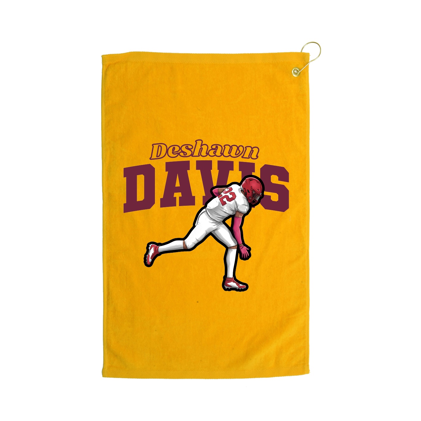 Golf Towel — Name Arch in Gold