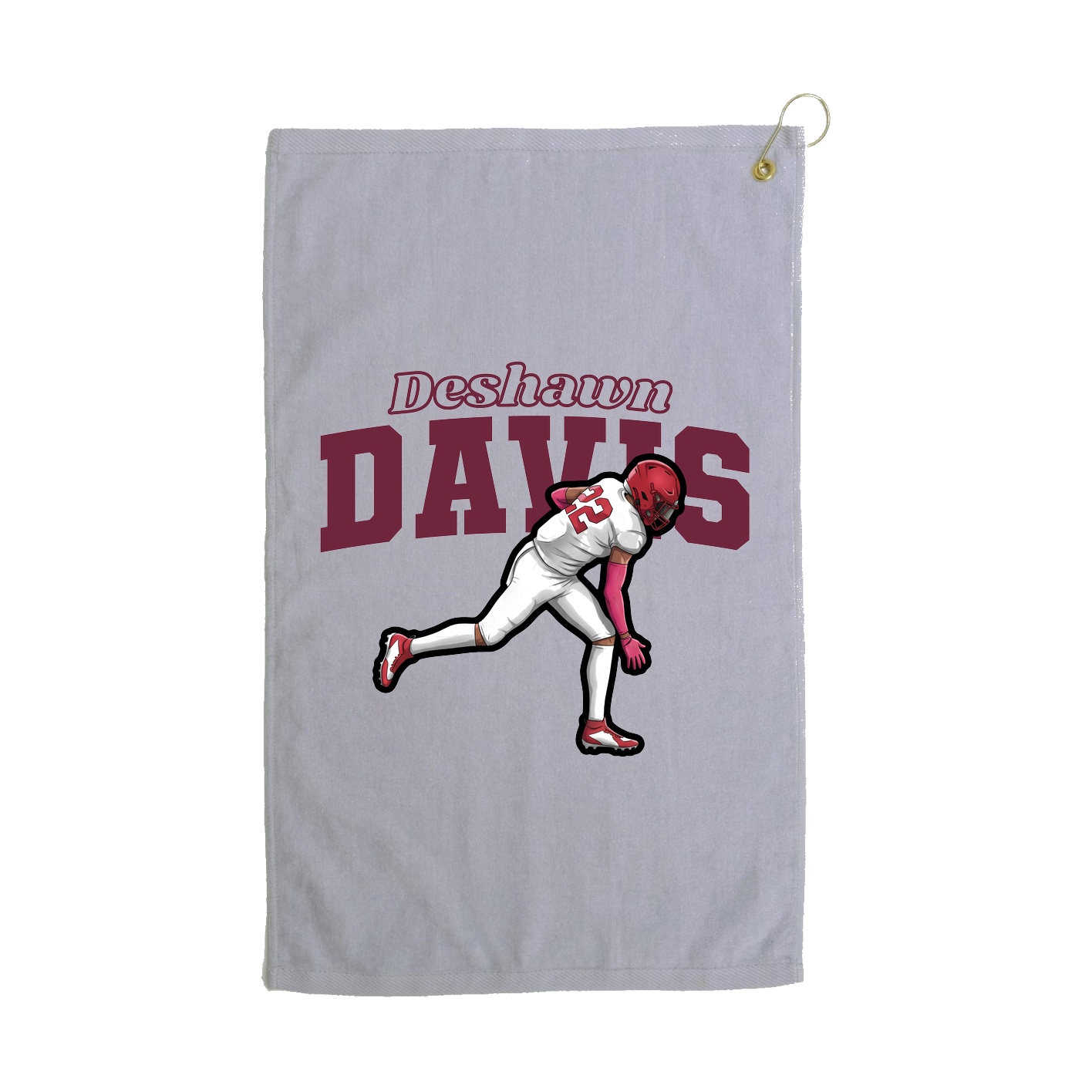 Golf Towel — Name Arch in Grey