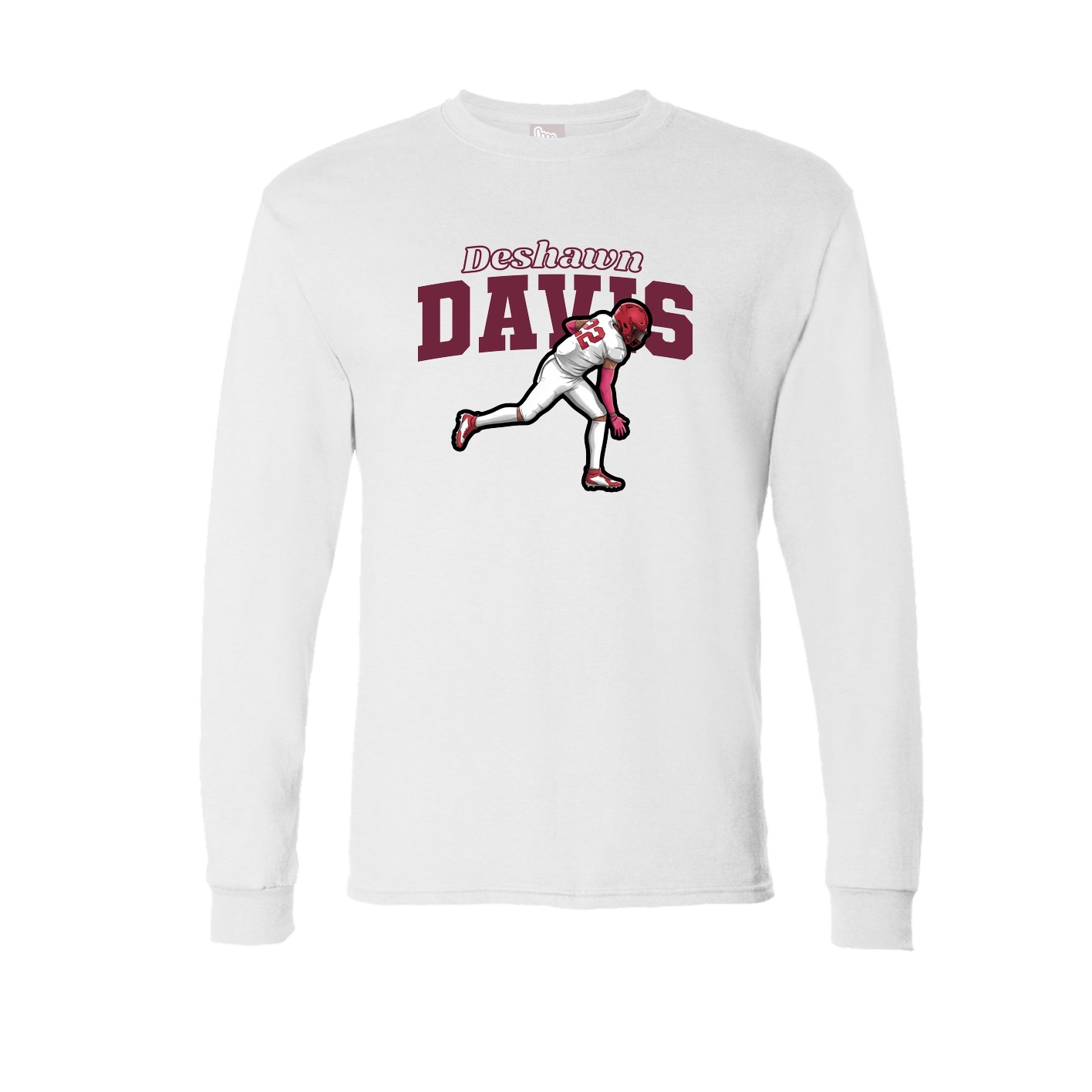 Long Sleeve Tee — Name Arch in White