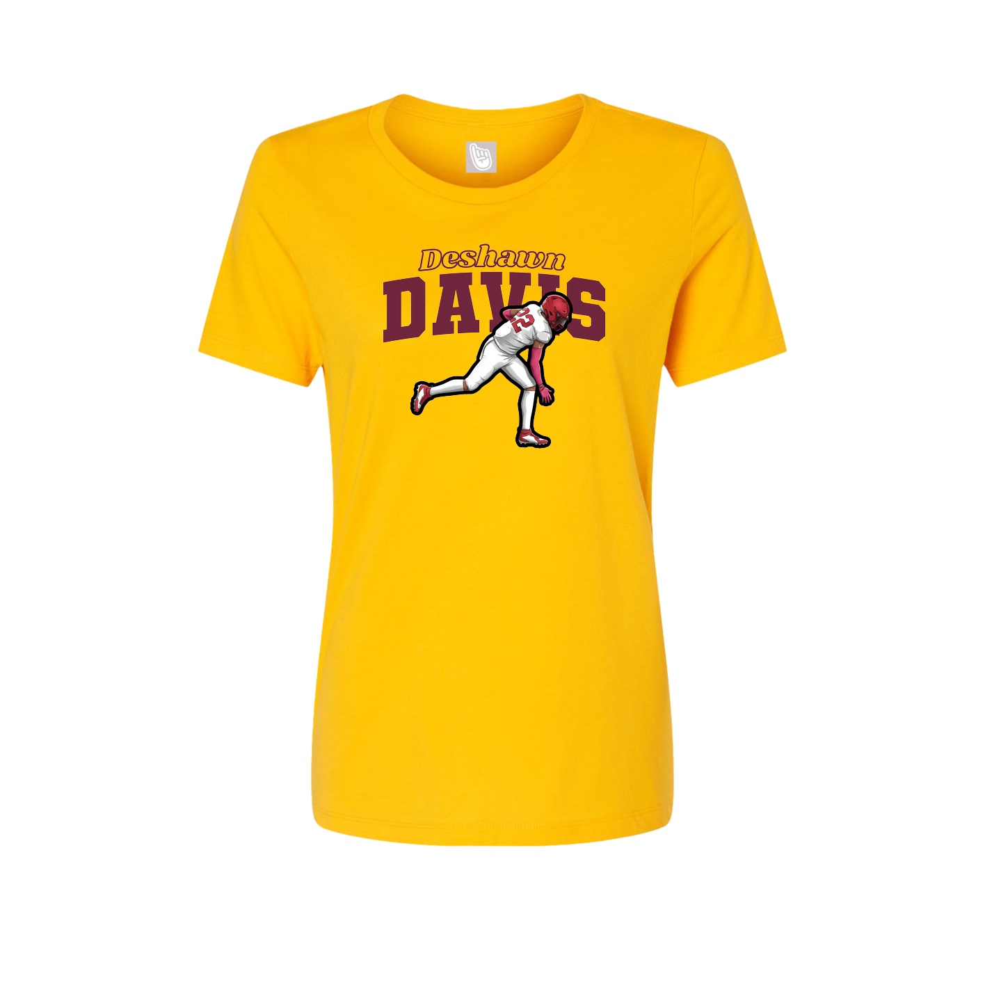 Fitted Women's Tee — Name Arch in Gold