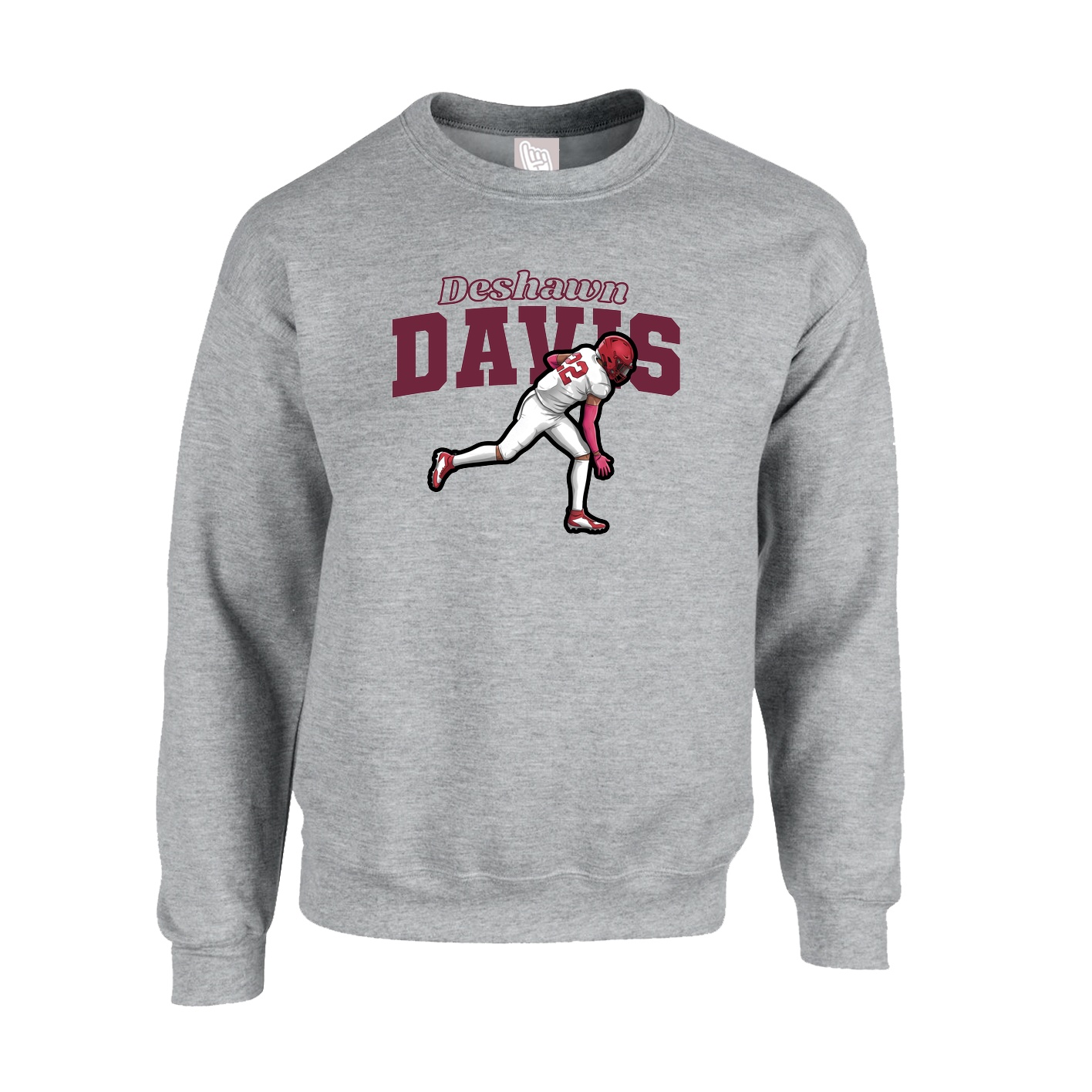 Fleece Crew — Name Arch in Grey