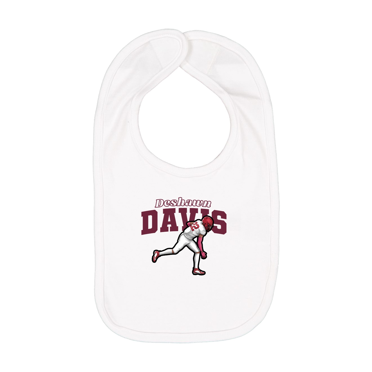 Infant Bib — Name Arch in White
