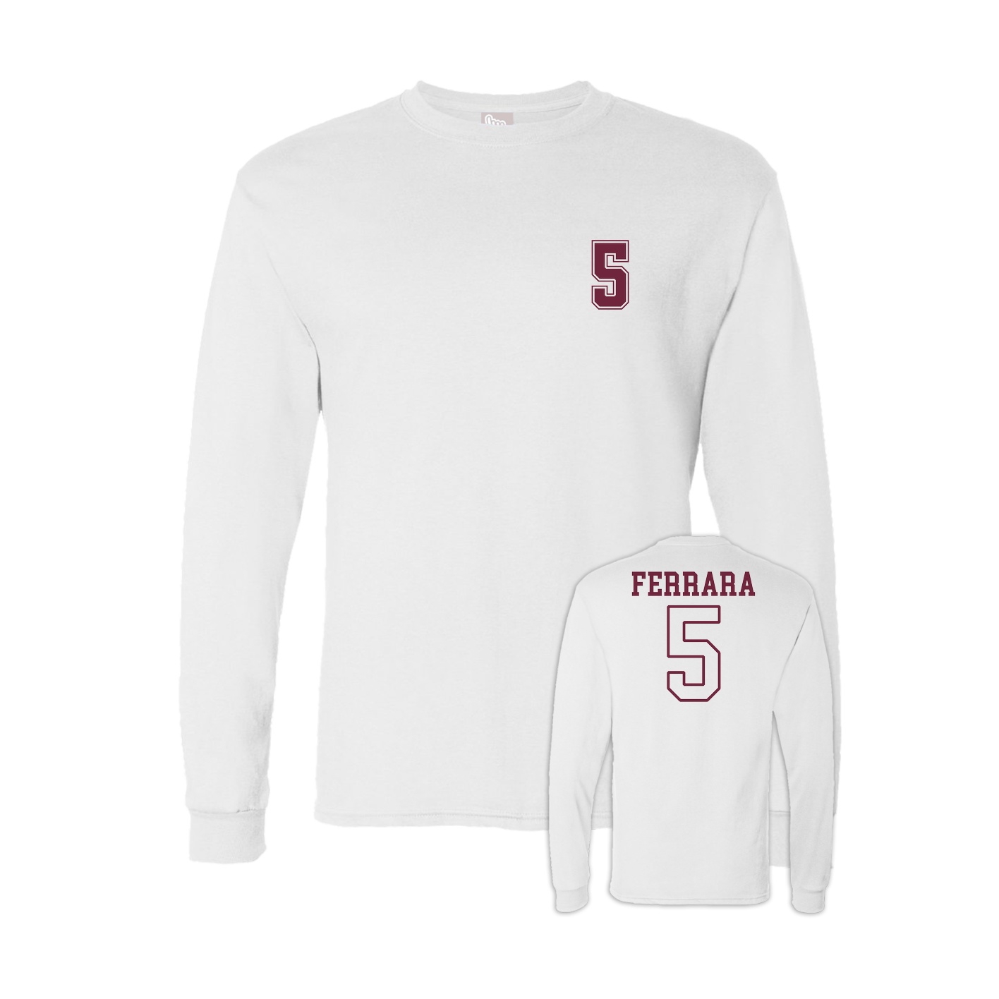 Long Sleeve Tee — Chest Back in White