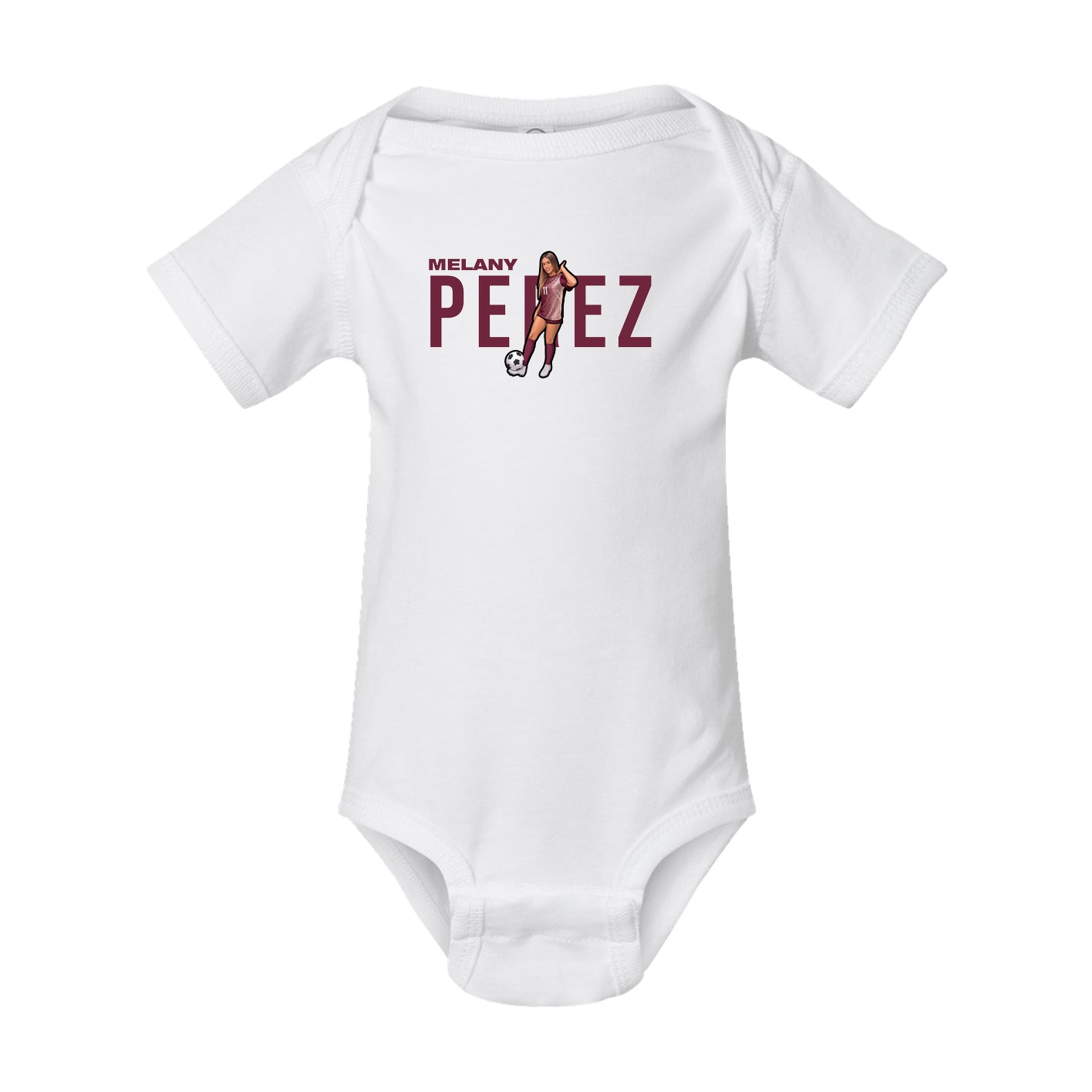 Baby Onesie — Player Name in White