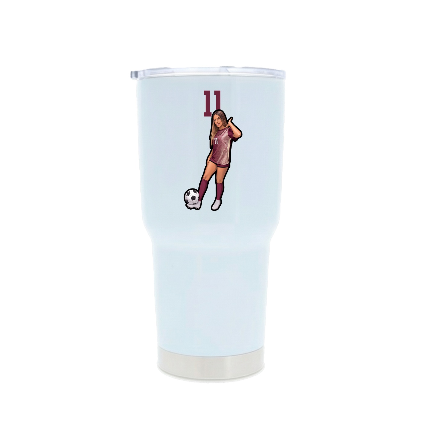 30oz Stainless Steel Tumbler — Number Top in White