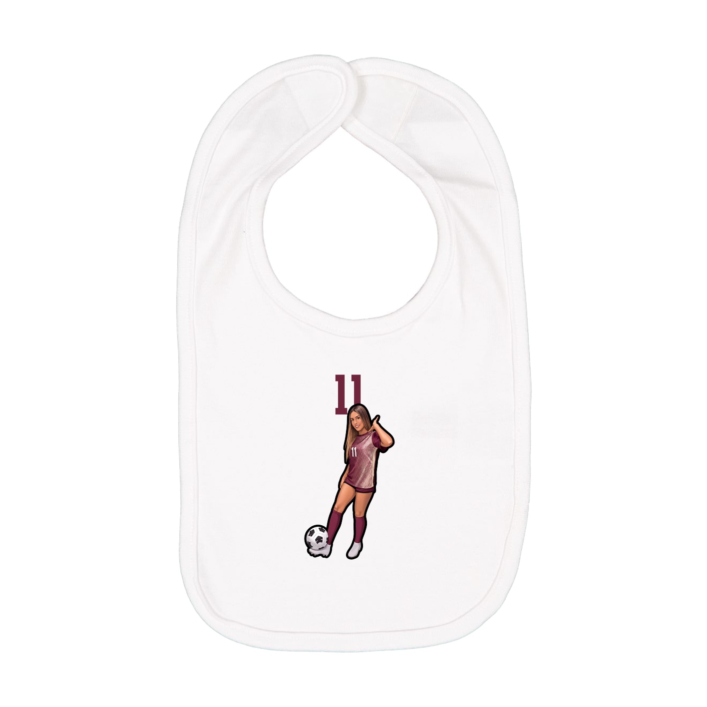 Infant Bib — Number Top in White