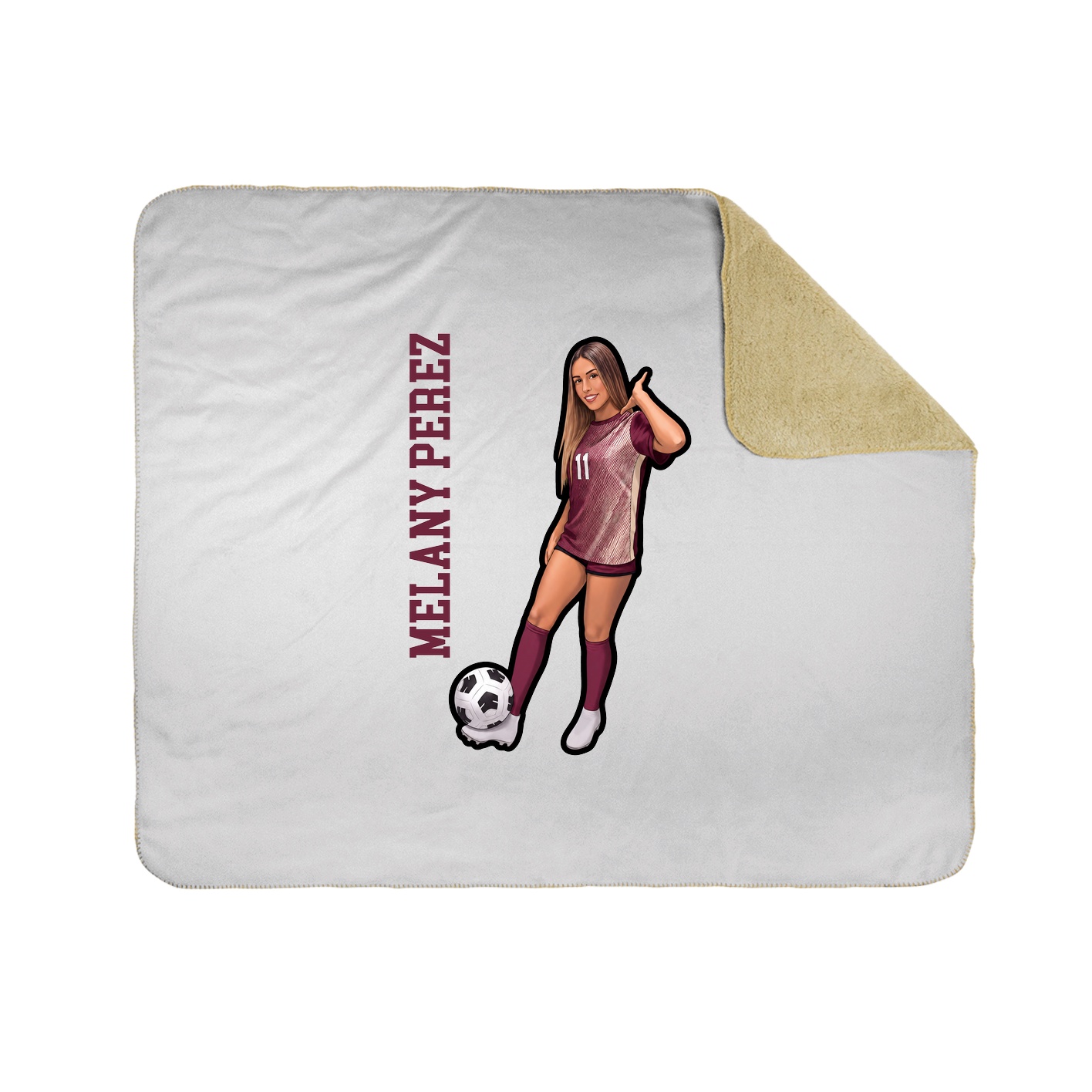 Throw Blanket — Name Vertical in White