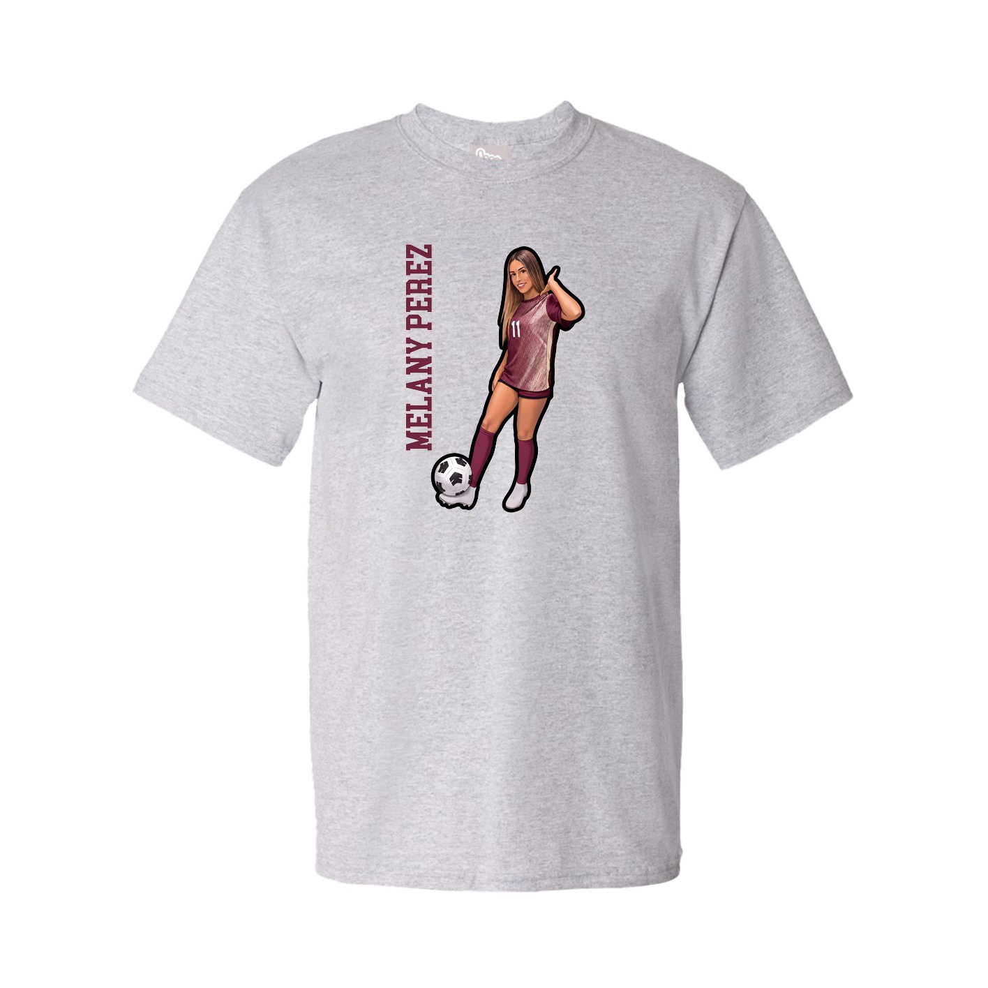 Tee — Name Vertical in Grey