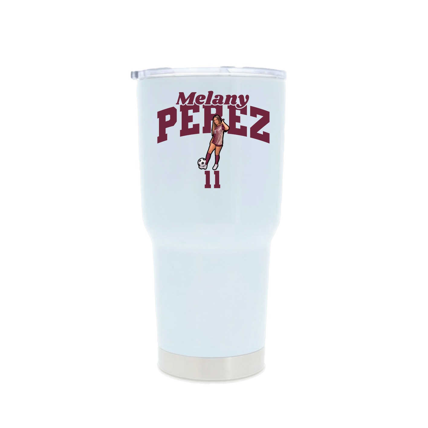 30oz Stainless Steel Tumbler — Signature Arch in White