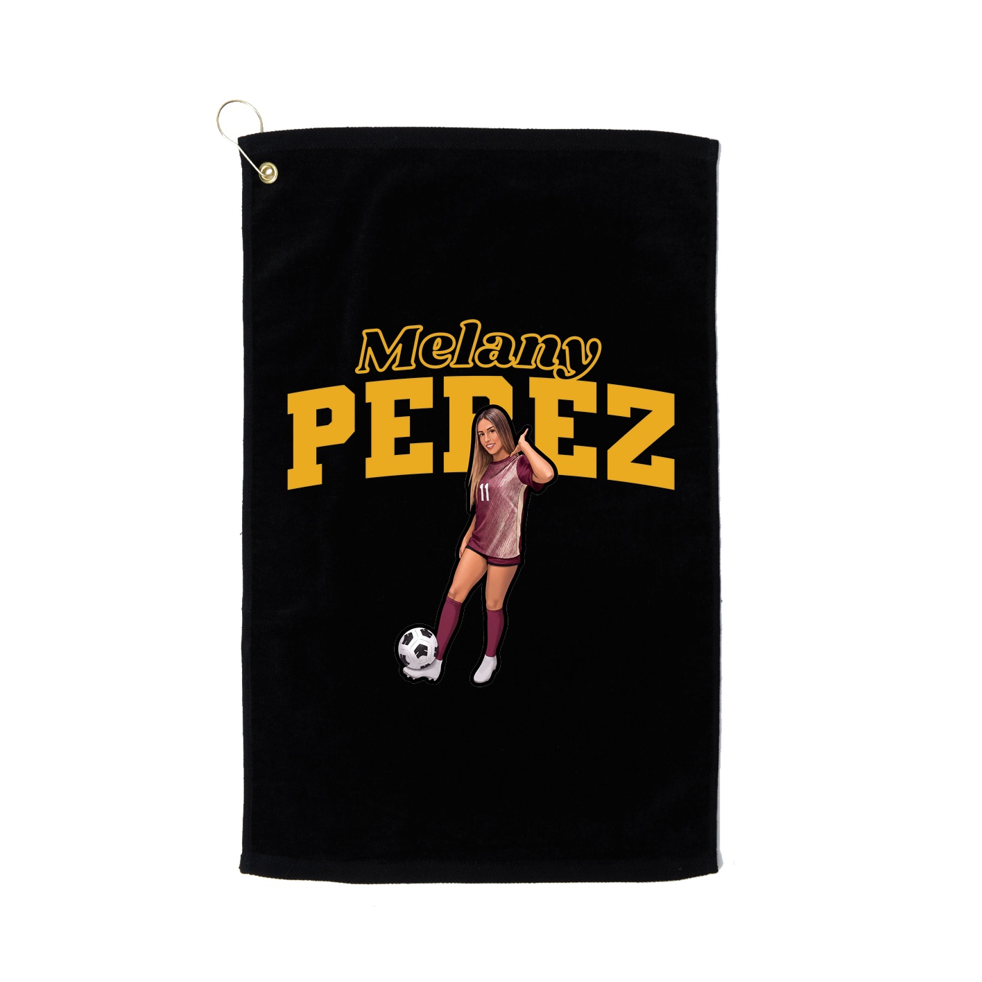 Golf Towel — Name Arch in Black
