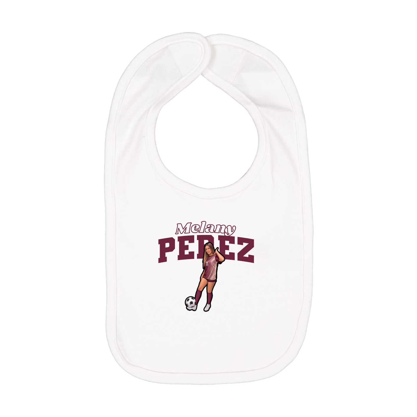 Infant Bib — Name Arch in White