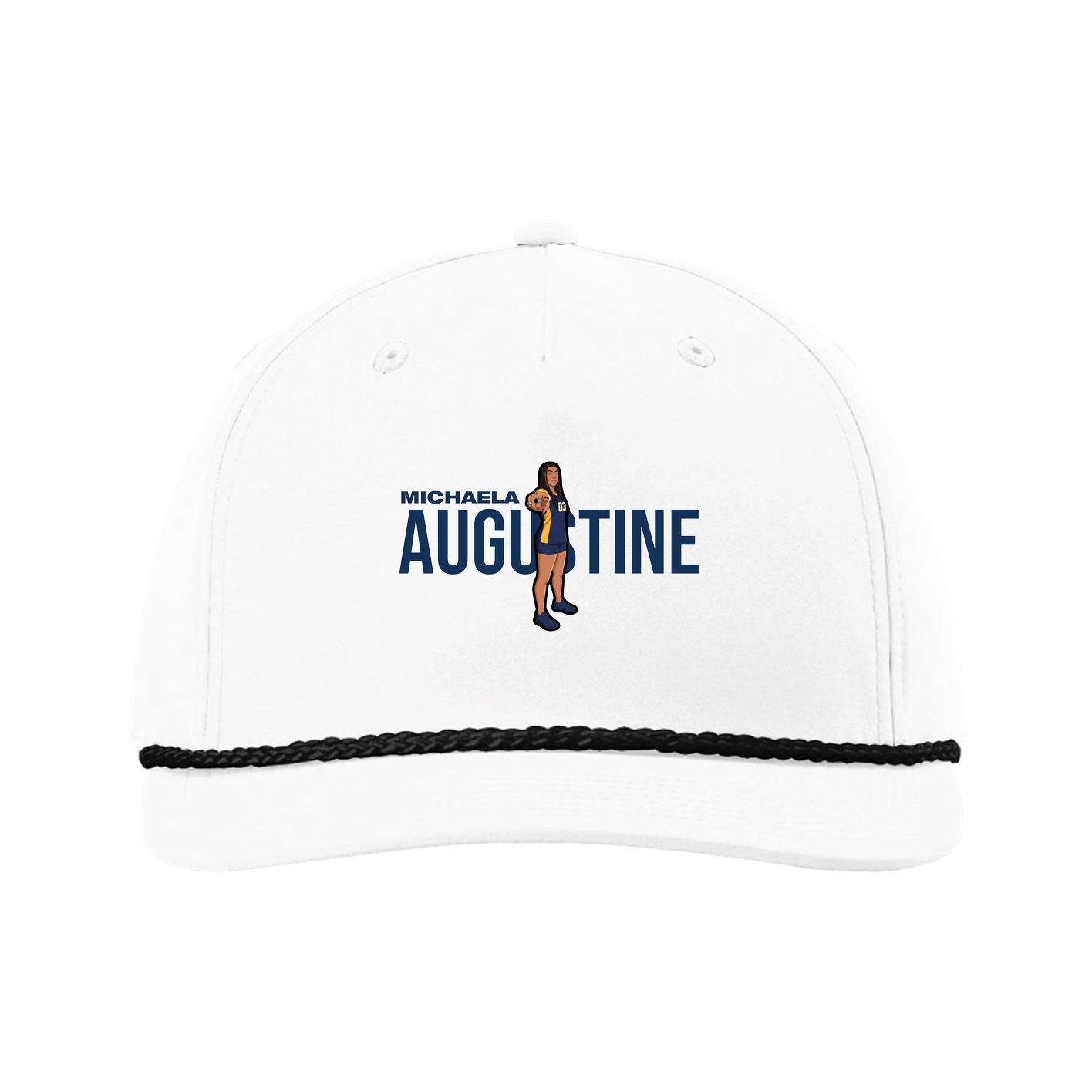 Five-Panel Classic Rope Cap — Player Name in White