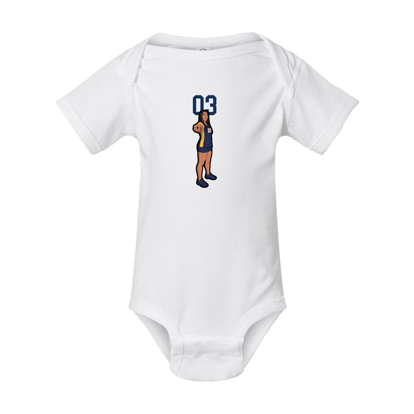 Baby Onesie — Number Top in White