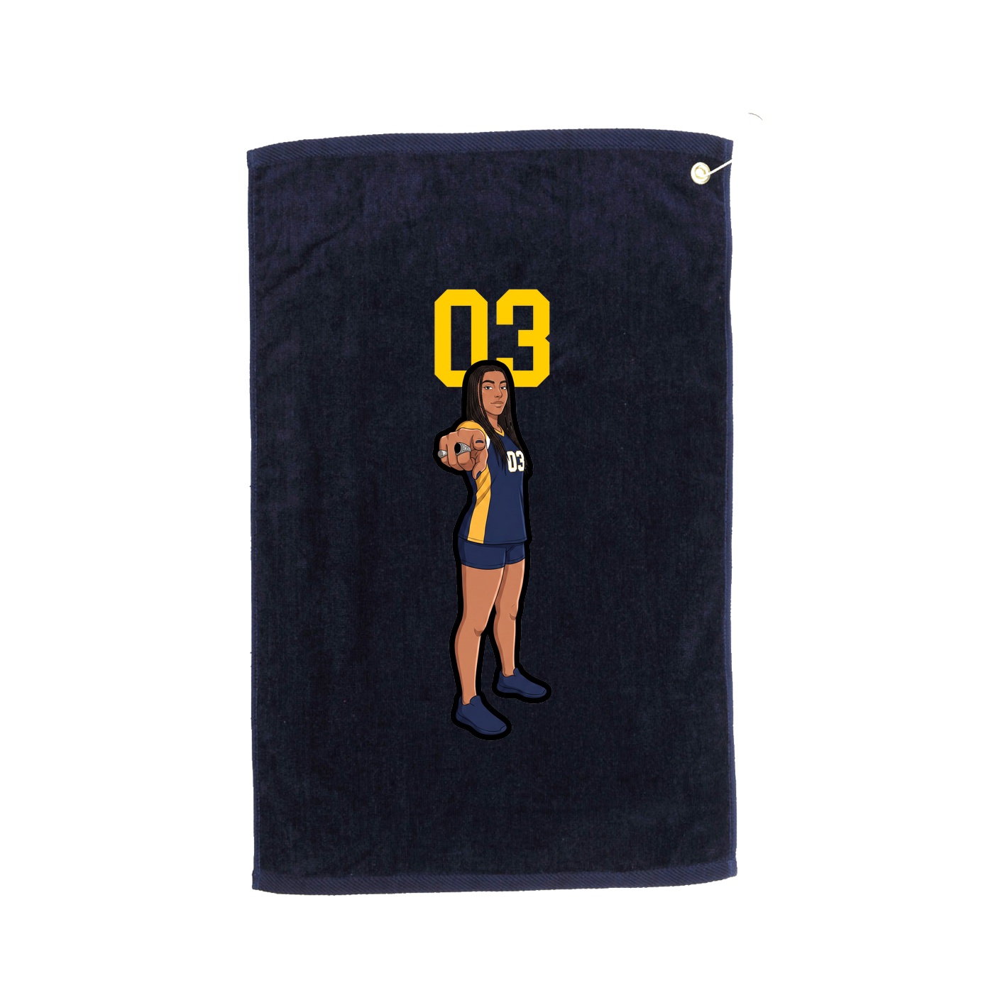 Golf Towel — Number Top in Navy