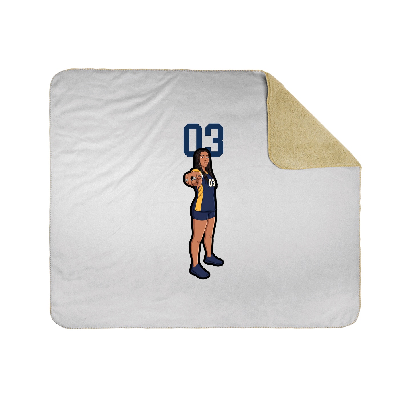Throw Blanket — Number Top in White