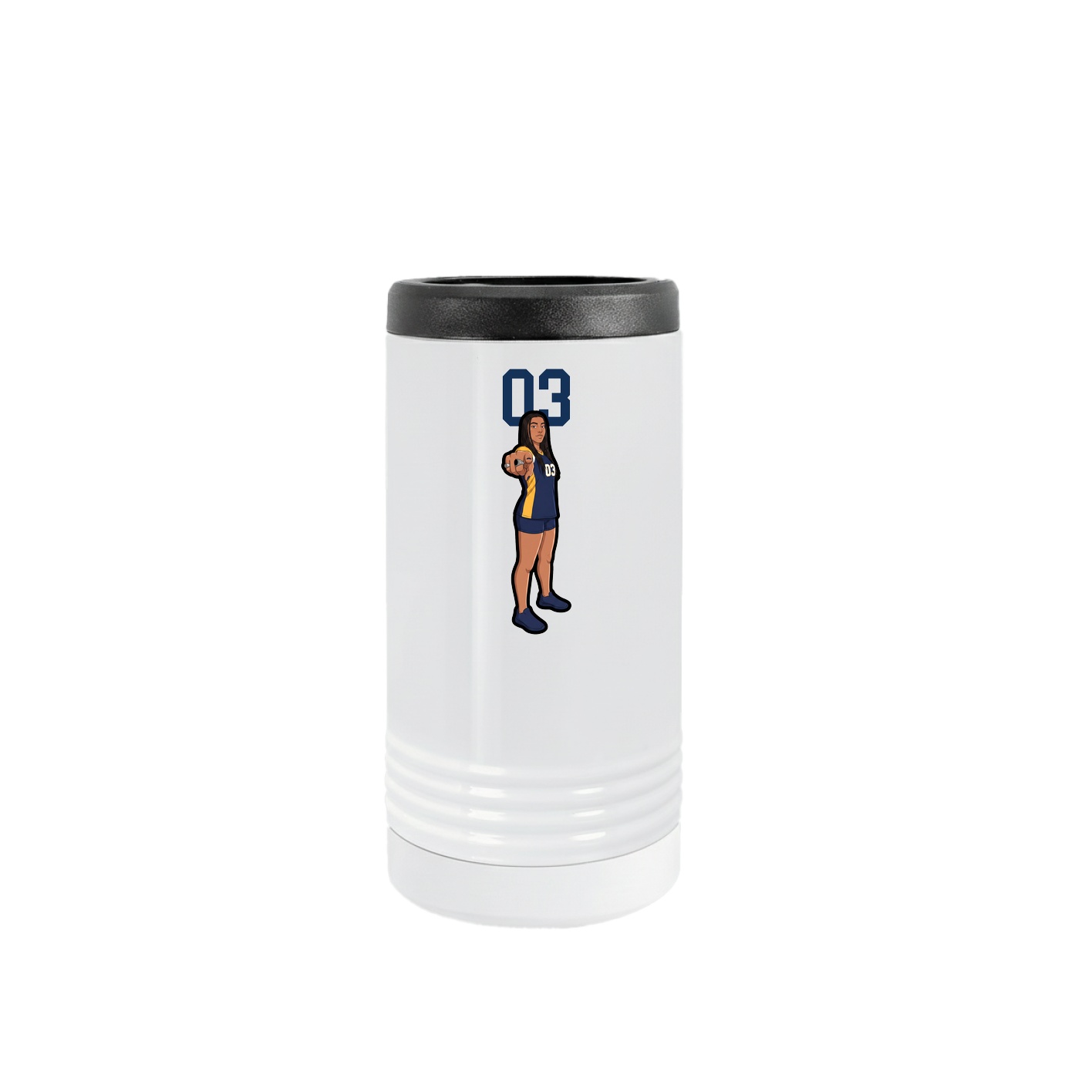 Slim Beverage Holder — Number Top in White