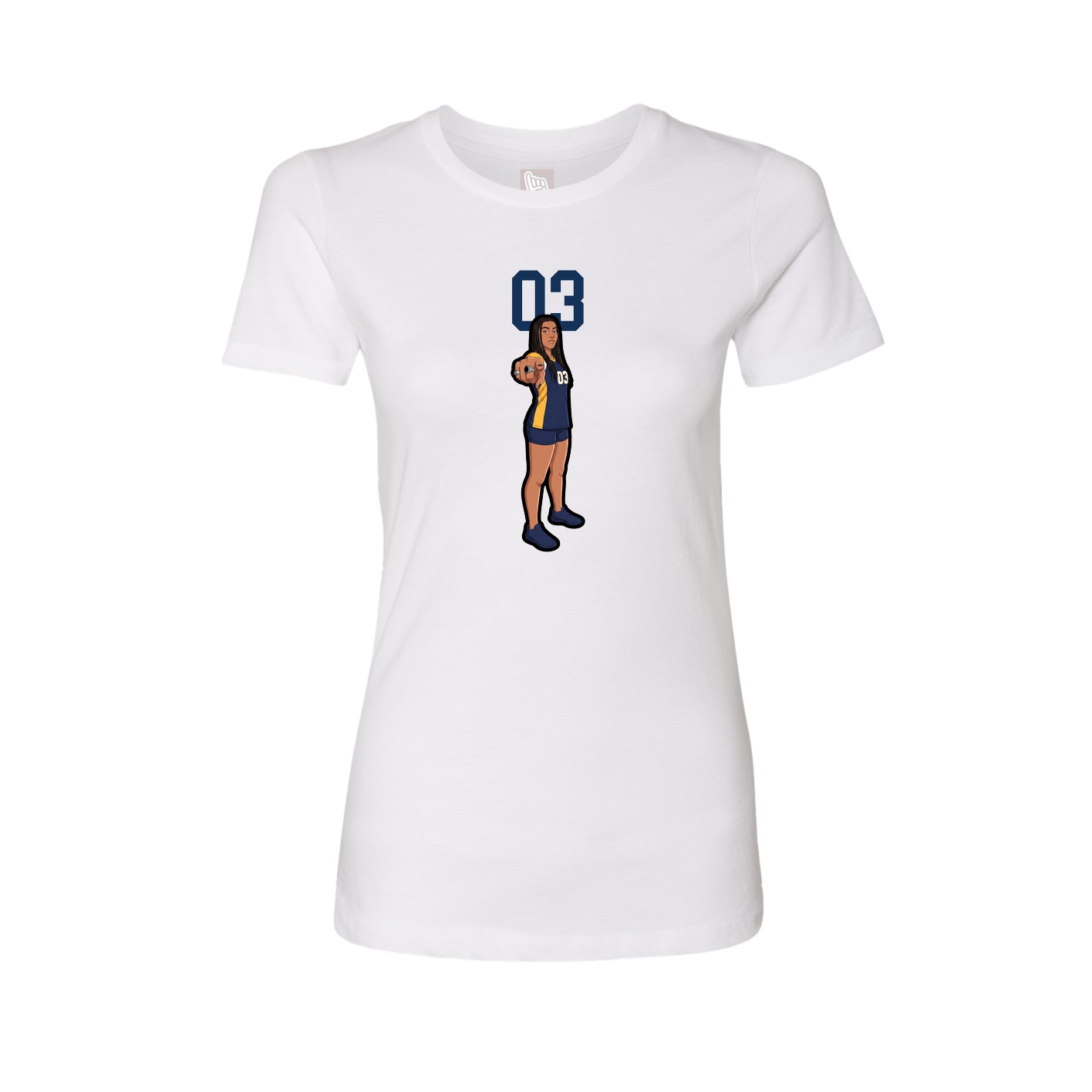 Fitted Women's Tee — Number Top in White