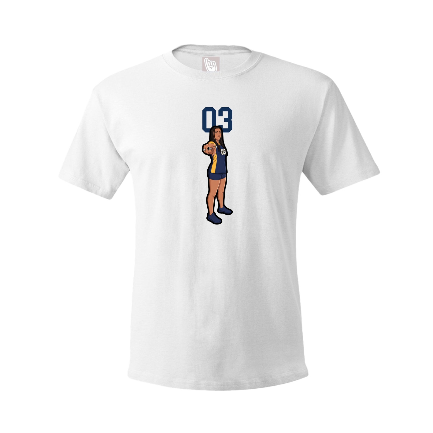 Youth Tee — Number Top in White