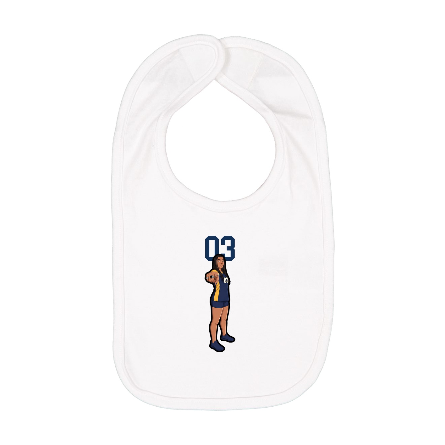Infant Bib — Number Top in White