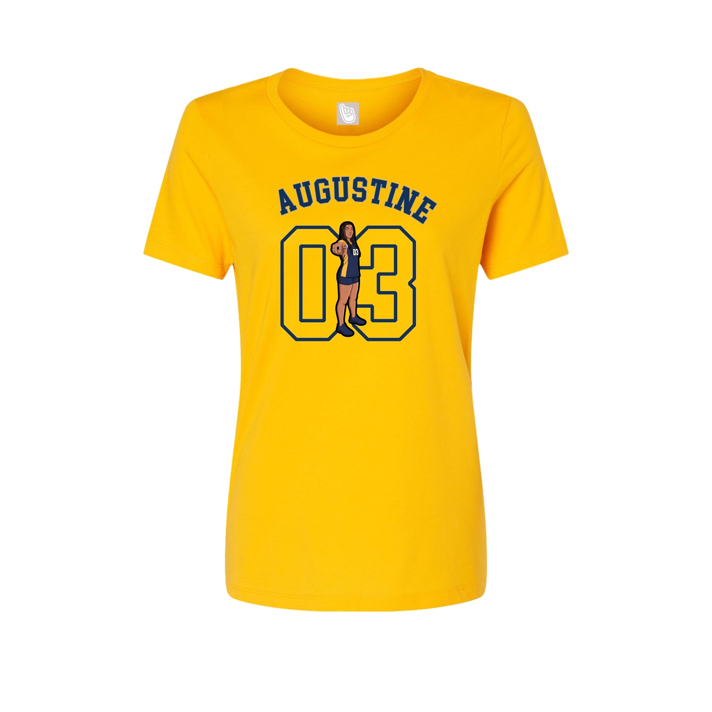 Fitted Women's Tee — Shirsey Arch in Gold