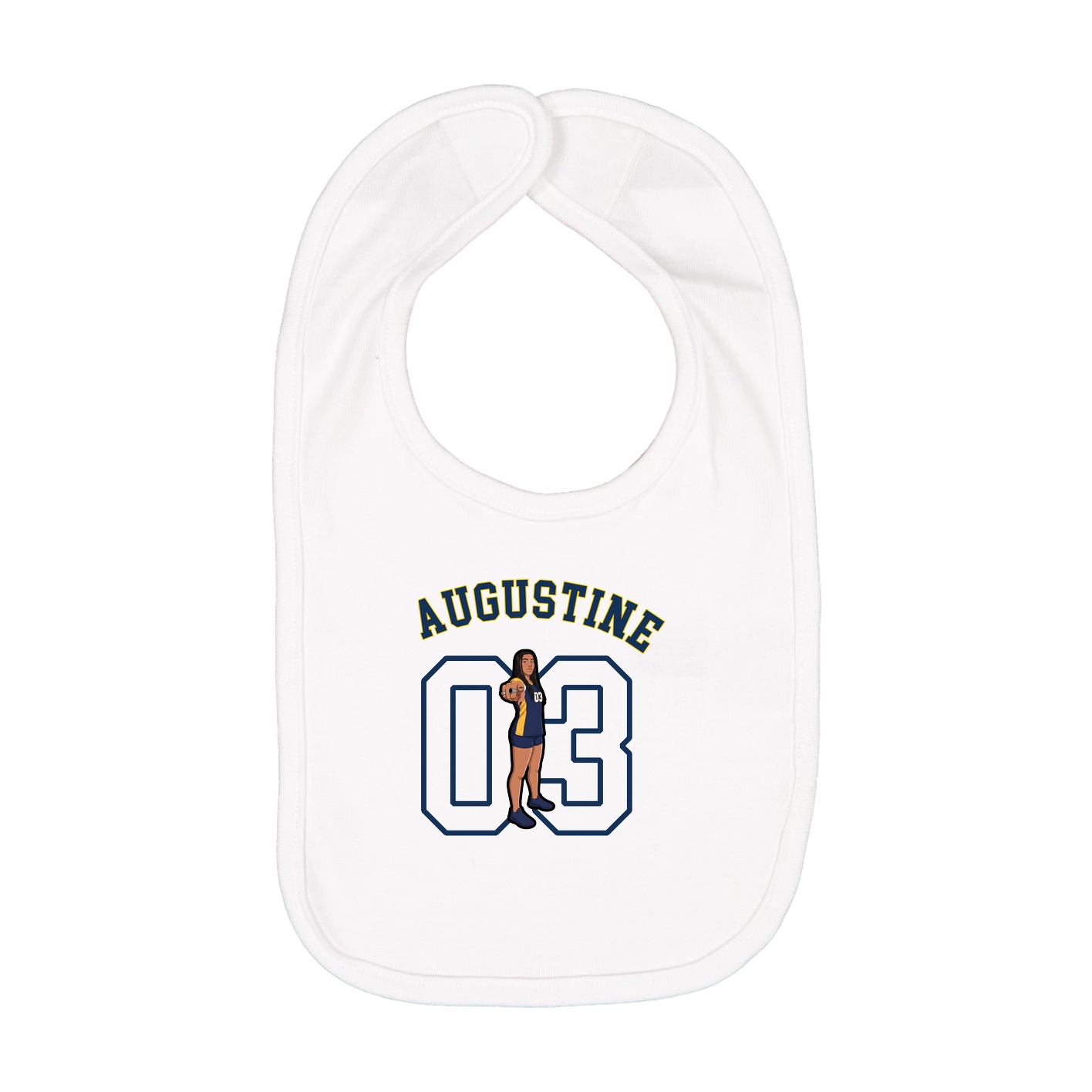 Infant Bib — Shirsey Arch in White