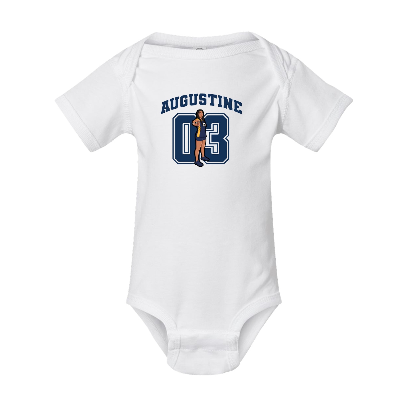 Baby Onesie — Number in White