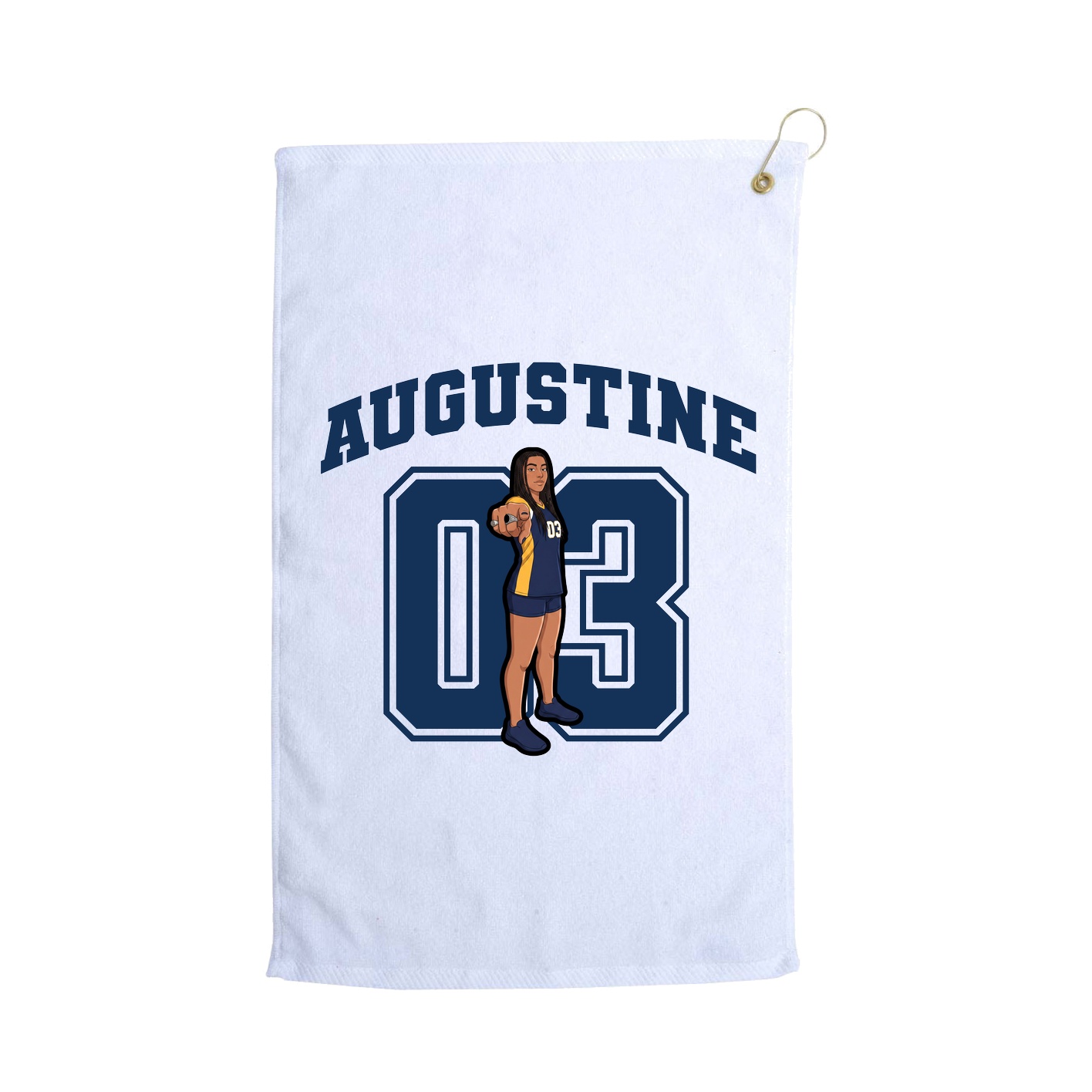Golf Towel — Number in White