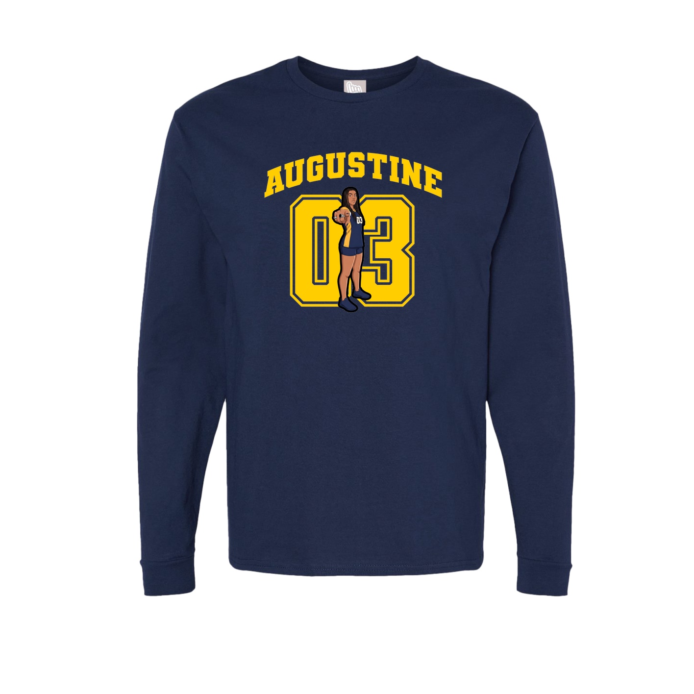 Long Sleeve Tee — Number in Navy