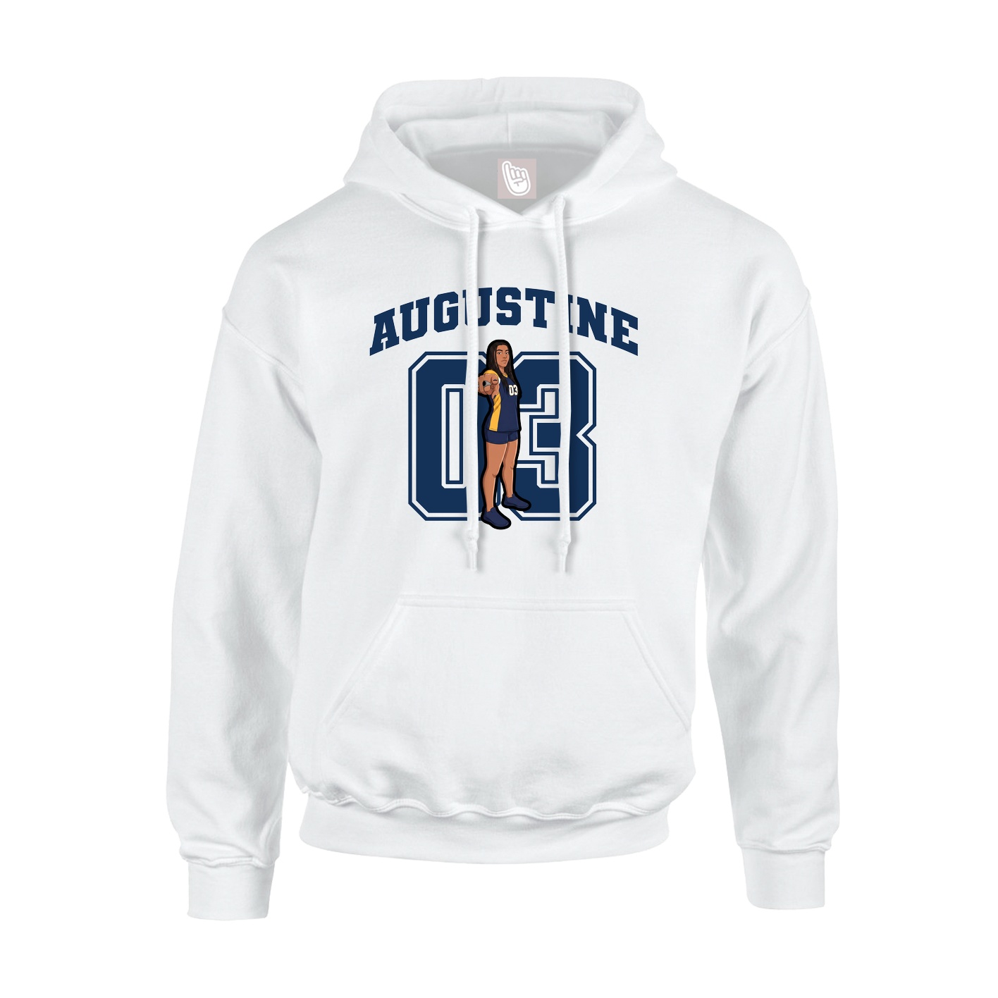 Youth Hoodie — Number in White