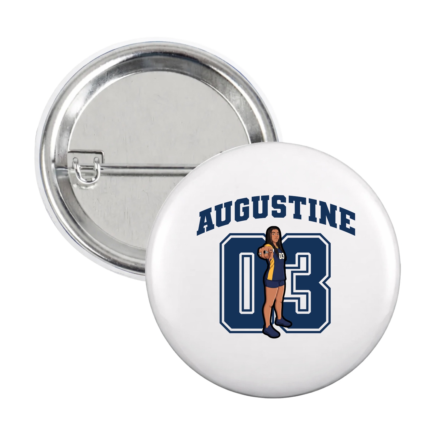 Game Day Button — Number in White