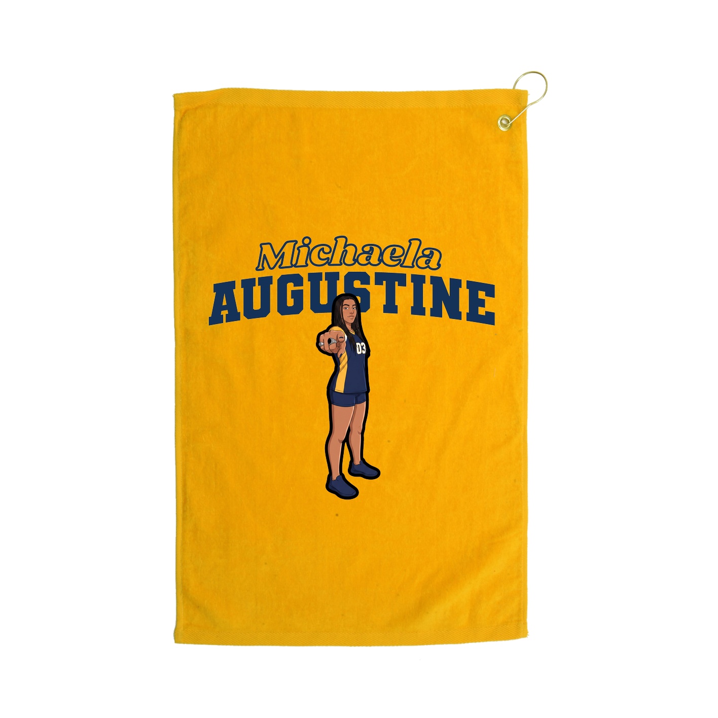 Golf Towel — Name Arch in Gold