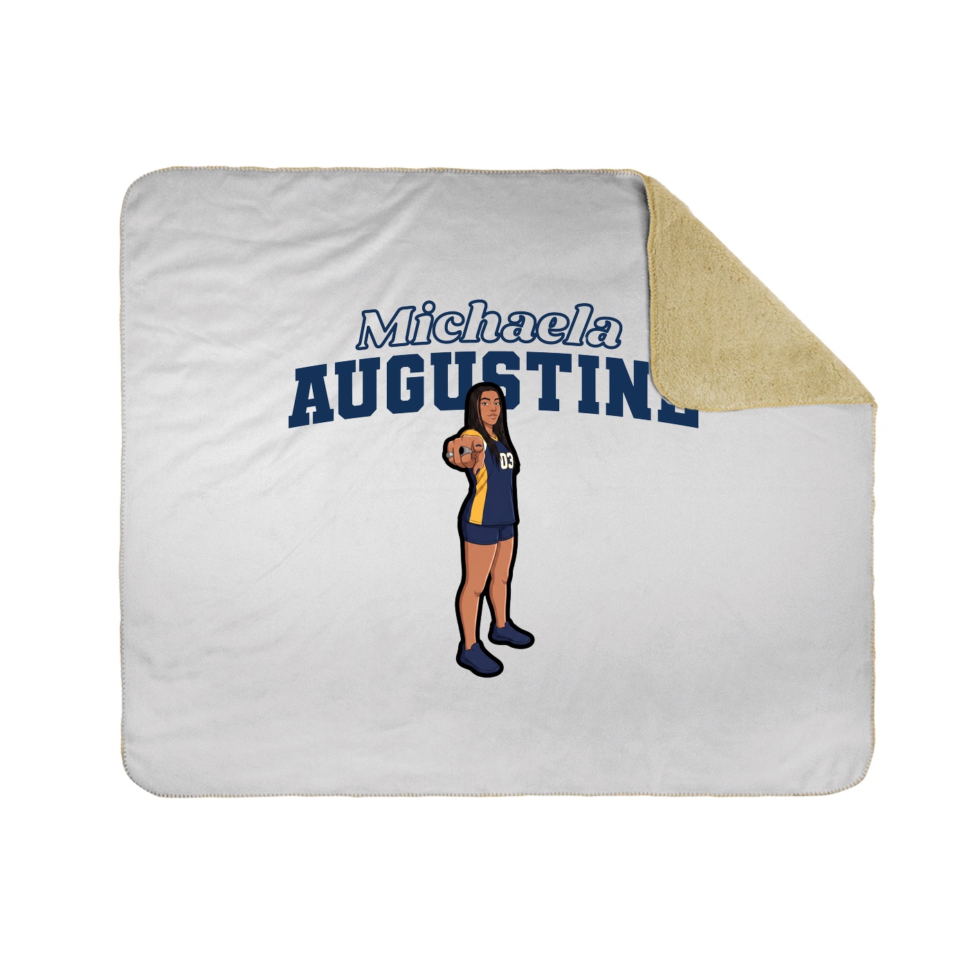 Throw Blanket — Name Arch in White