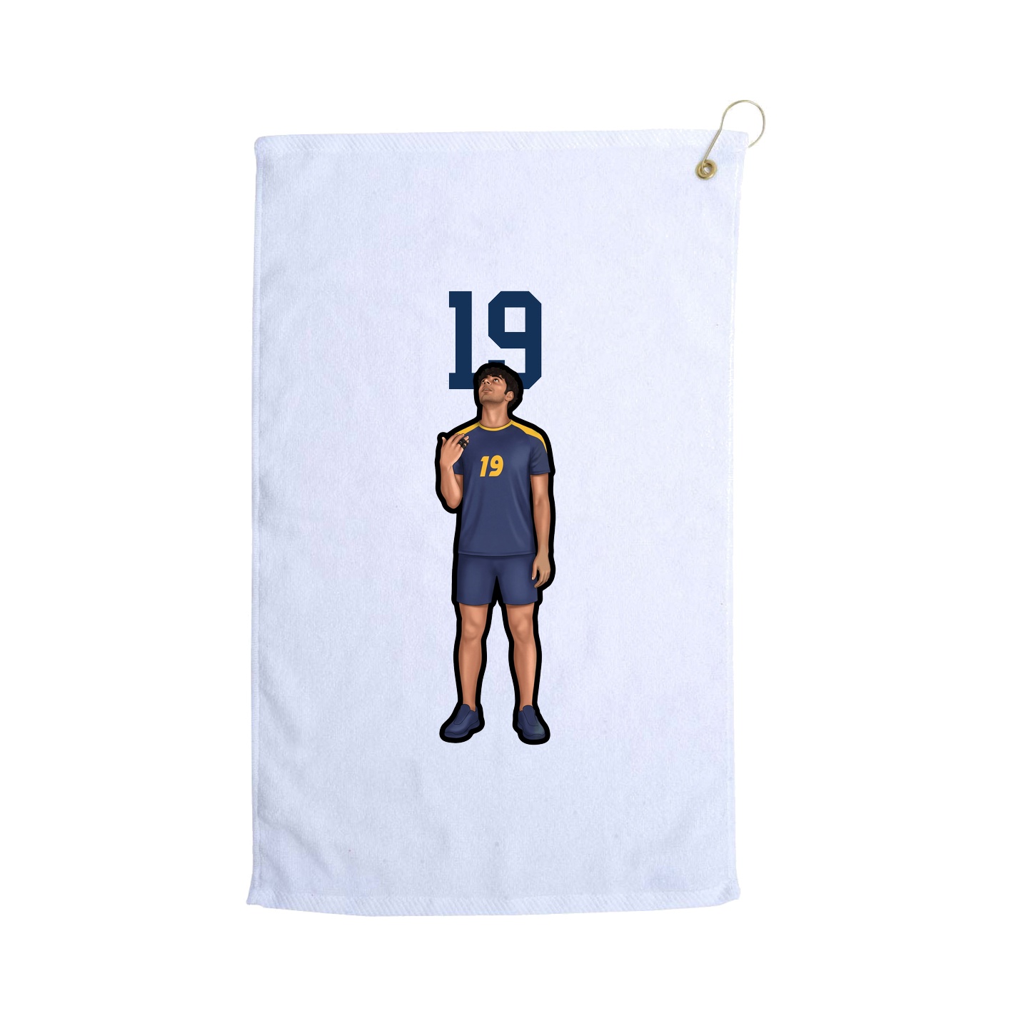 Golf Towel — Number Top in White