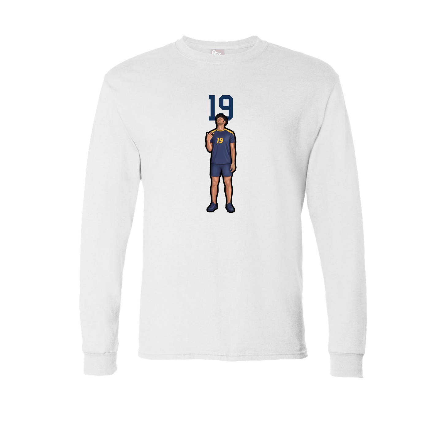 Long Sleeve Tee — Number Top in White