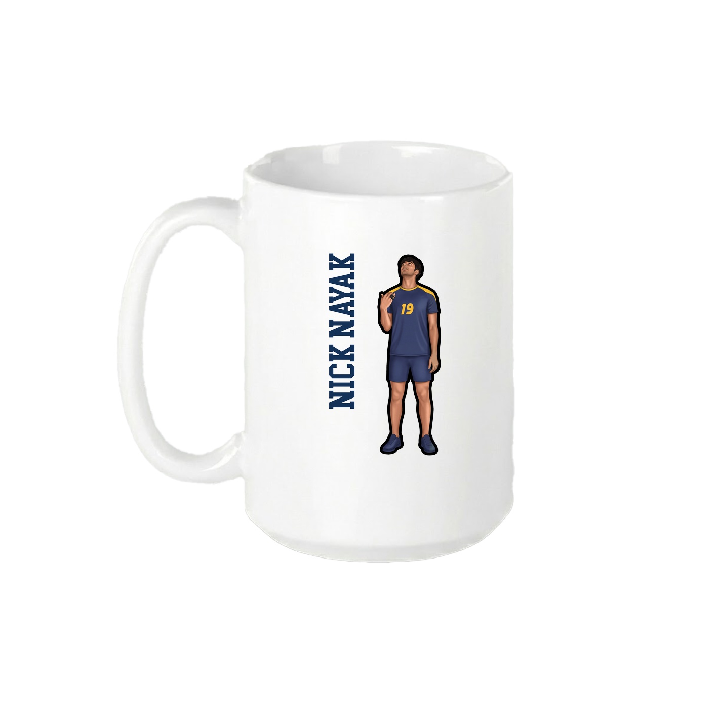 15oz Coffee Mug — Name Vertical in White