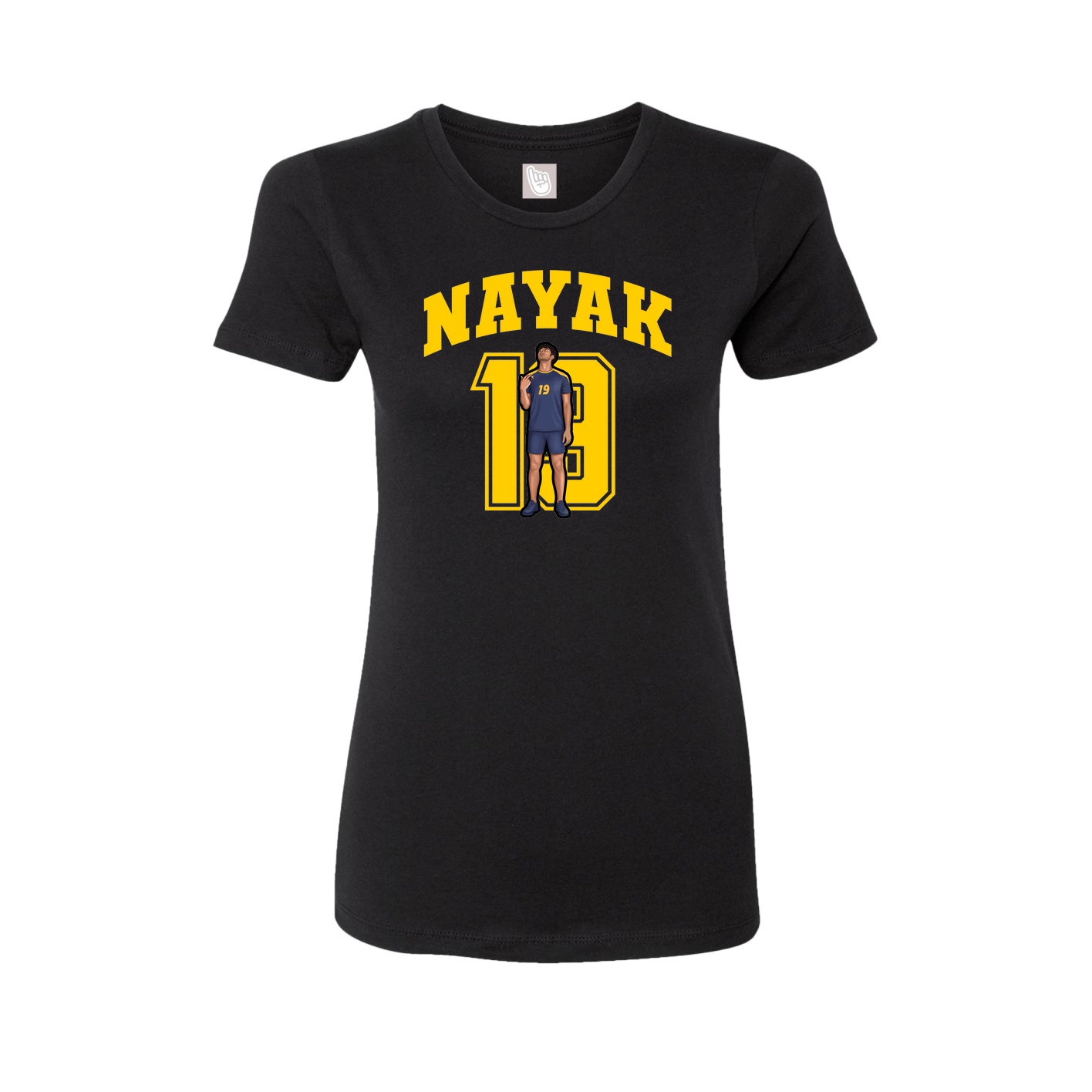 Fitted Women's Tee — Number in Black