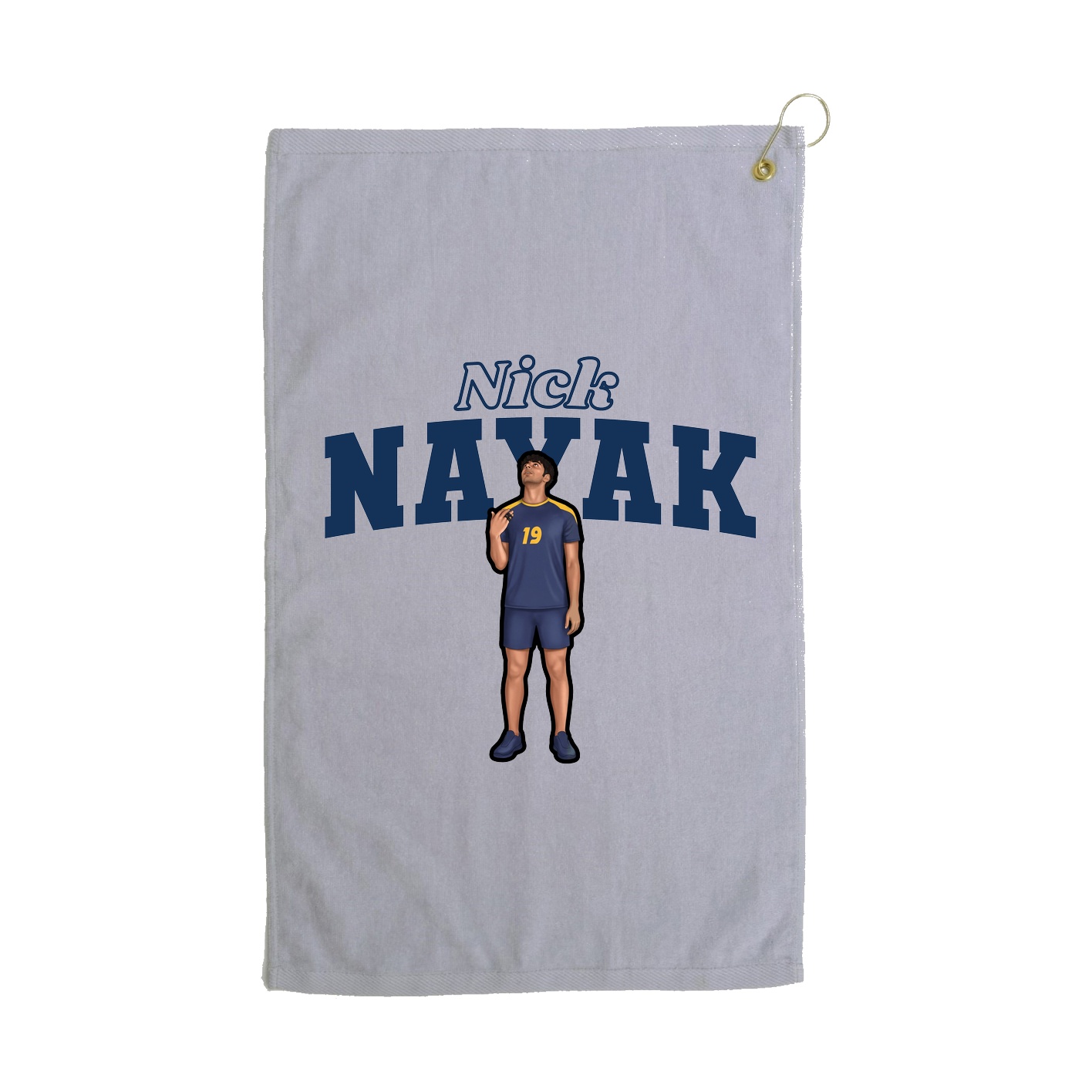 Golf Towel — Name Arch in Grey