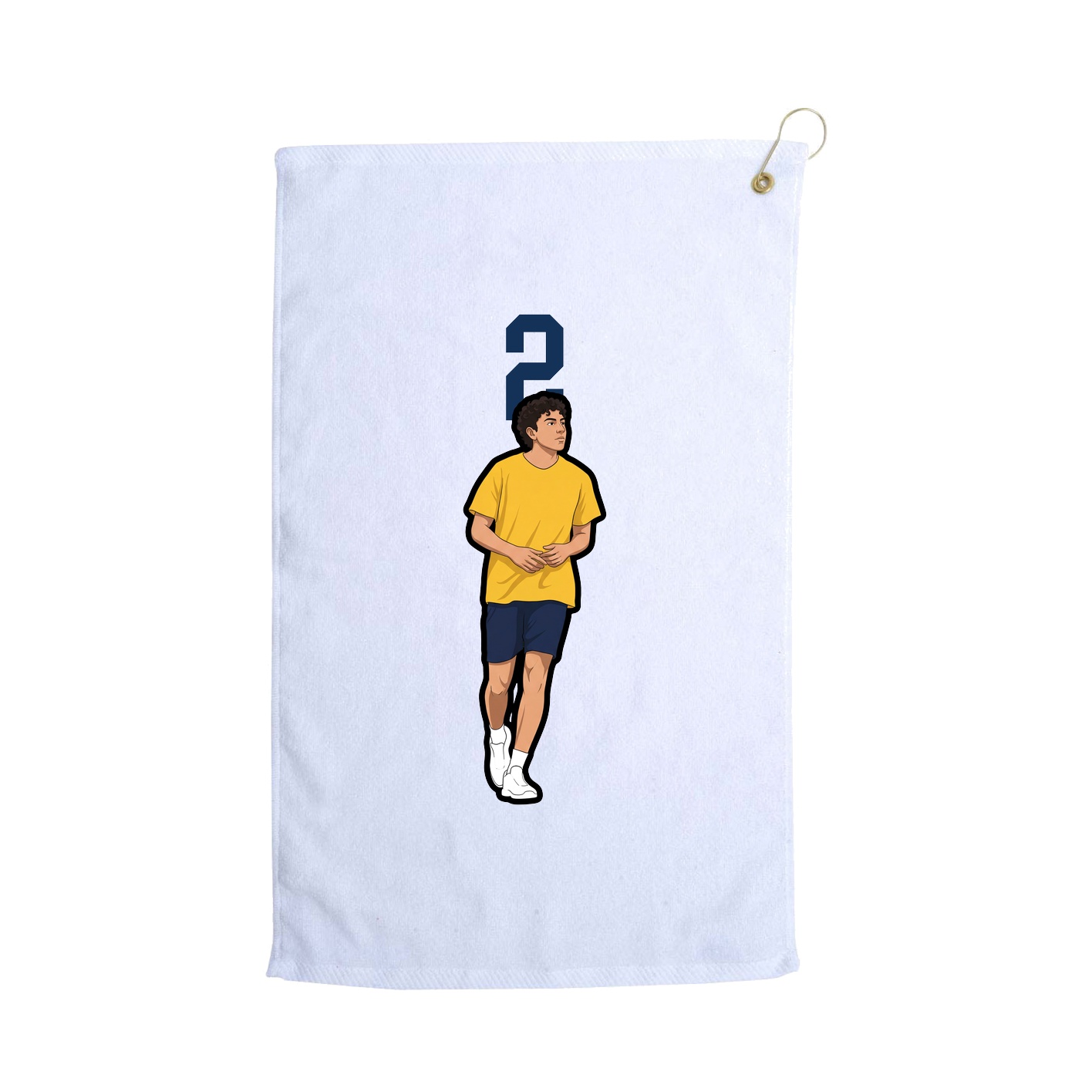 Golf Towel — Number Top in White