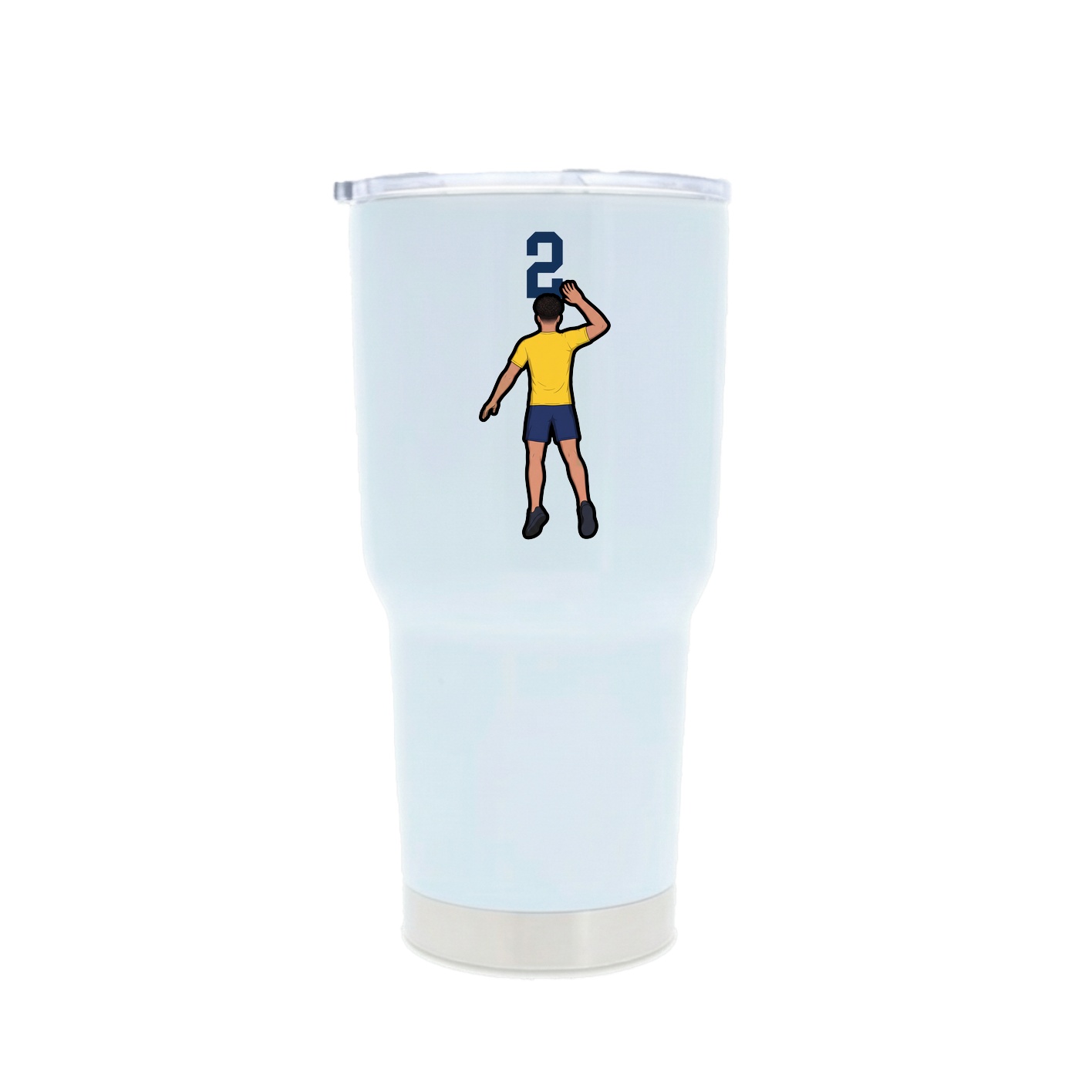 30oz Stainless Steel Tumbler — Number Top in White