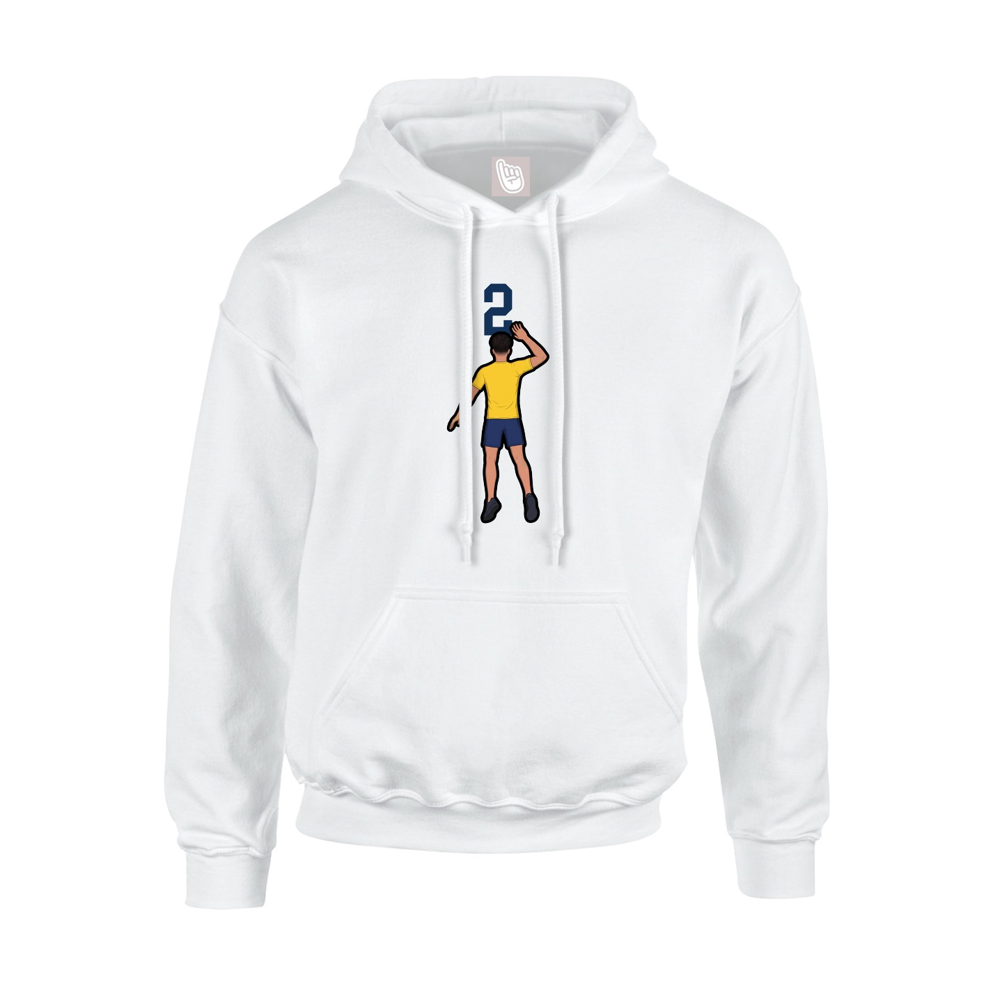 Youth Hoodie — Number Top in White