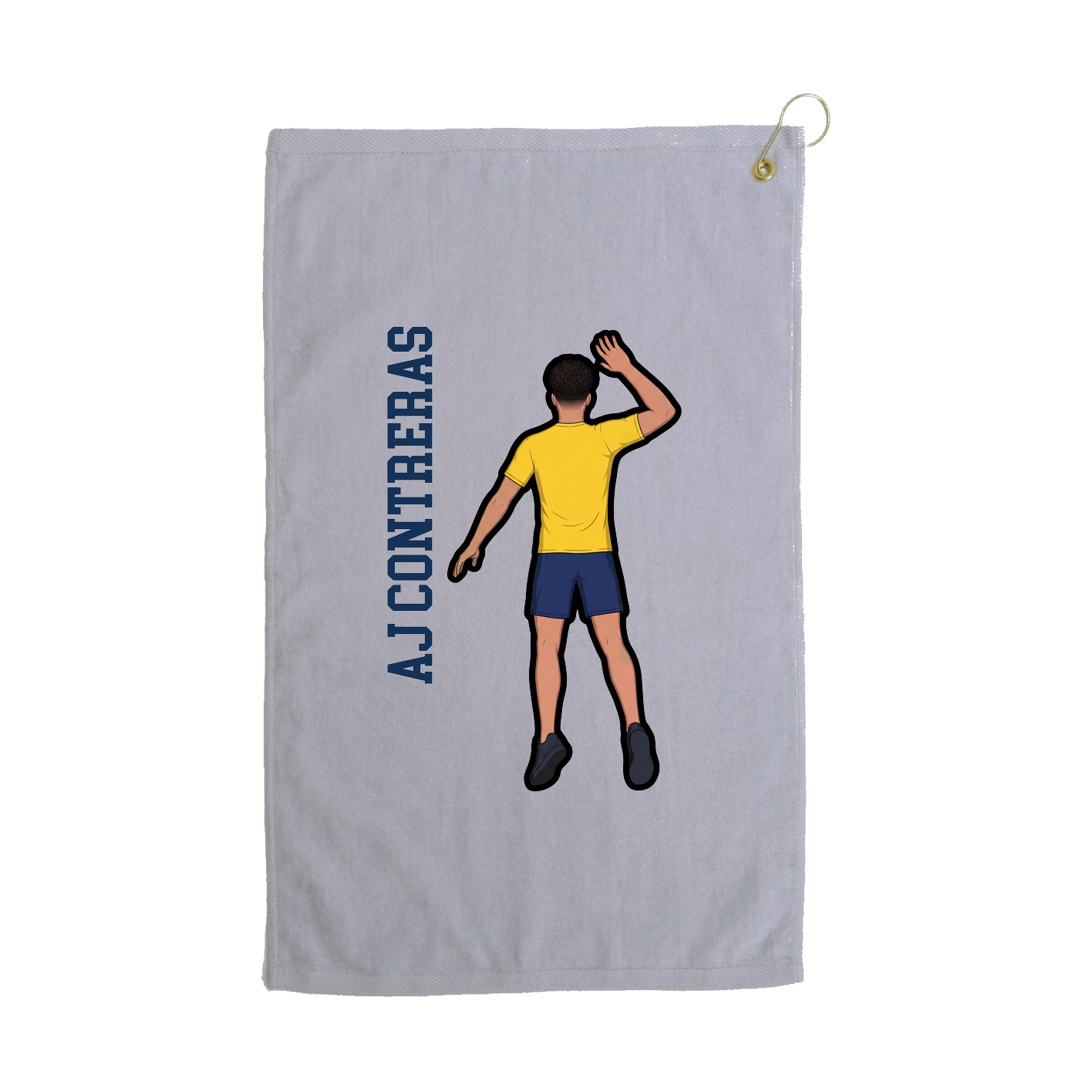 Golf Towel — Name Vertical in Grey