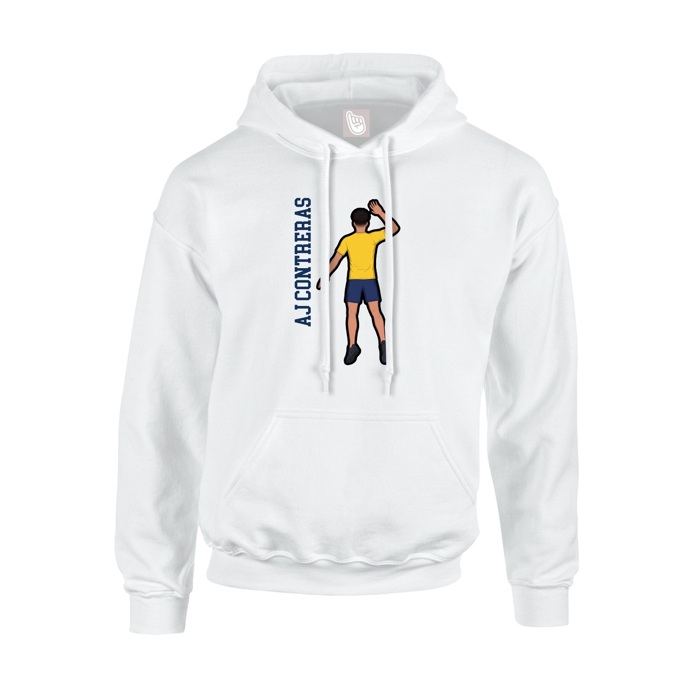 Youth Hoodie — Name Vertical in White